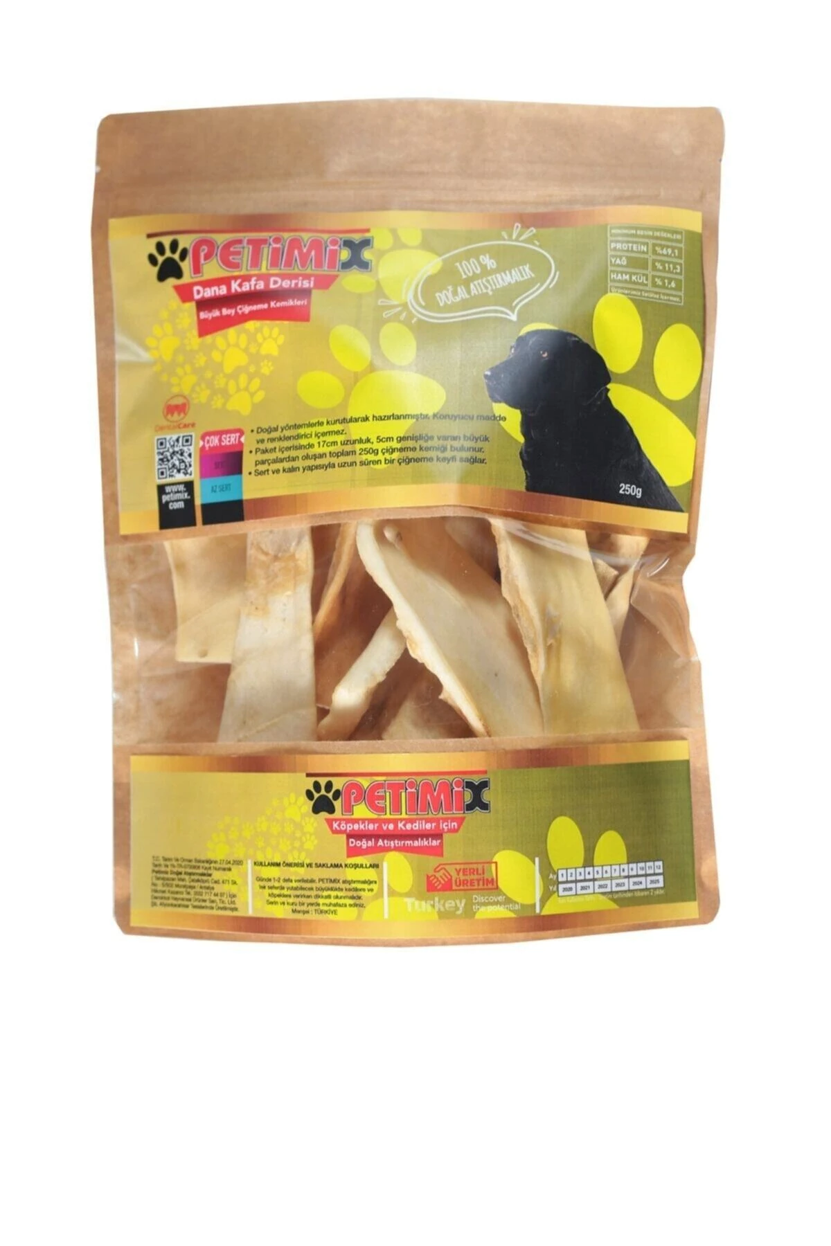 Dana Kafa Derisi 250g Büyük Boy Çiğneme Kemikleri