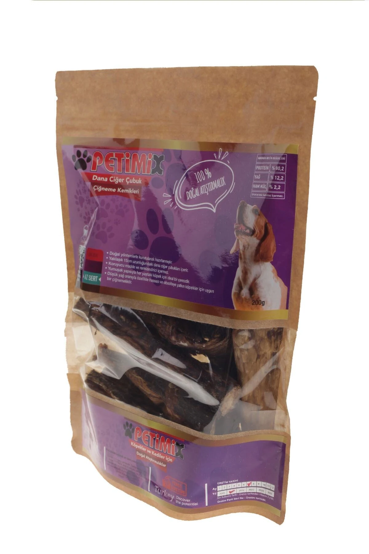 Dana Ciğer Çubukları 200g Çiğneme Kemikleri Köpek Ödülü