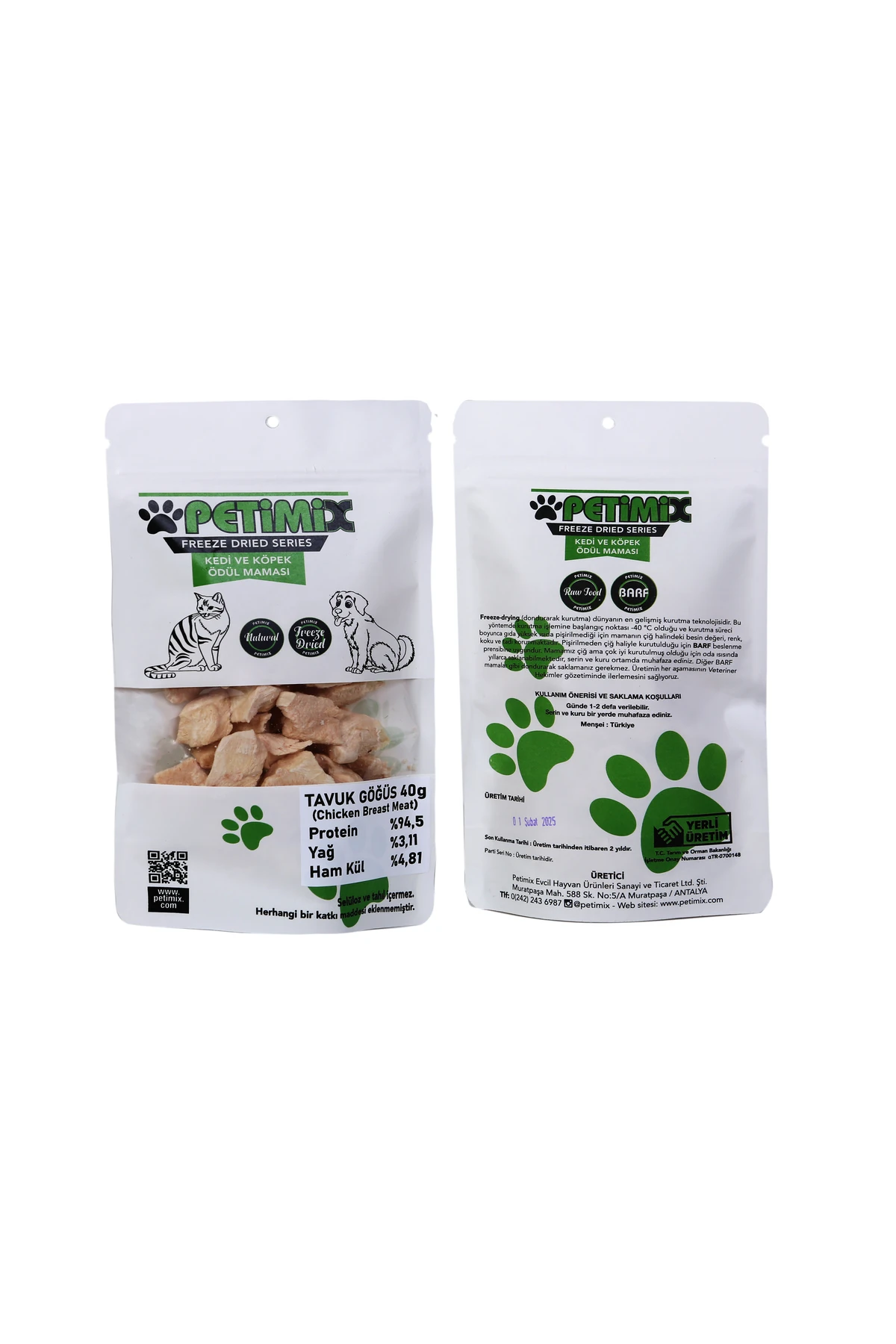 Freeze Dry Tavuk Göğüs 40g Barf Köpek Ödül Maması