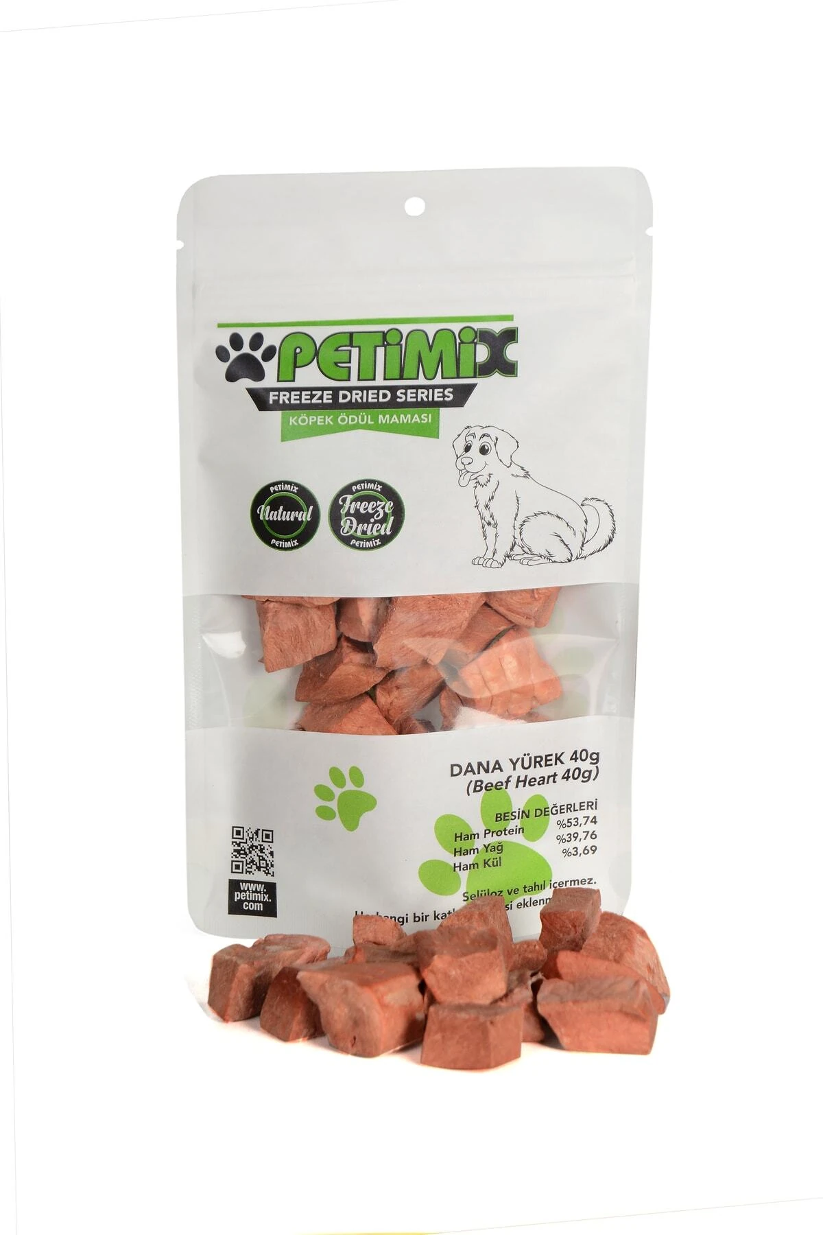 Freeze Dry Dana Yürek 40g Barf Köpek Ödül Maması