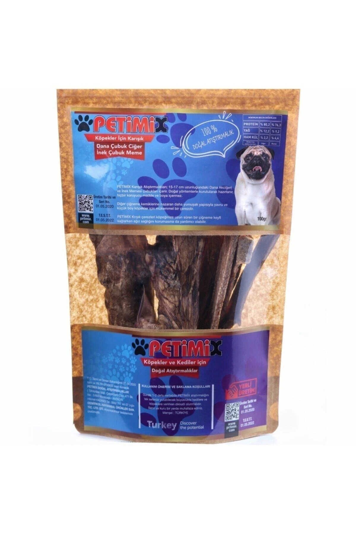 Karışık 100g Çiğneme Kemikleri Köpek Ödül Maması