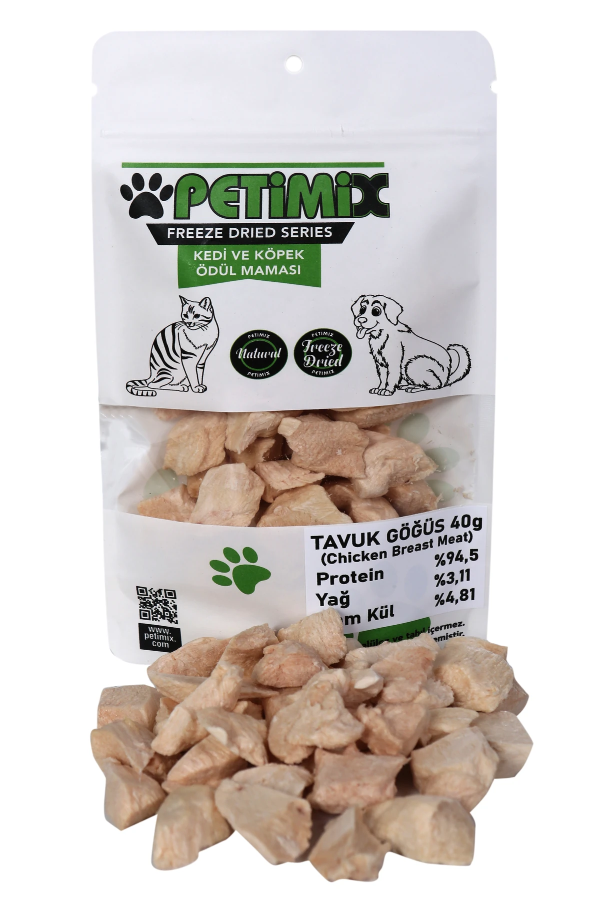 Freeze Dry Tavuk Göğüs 40g Barf Kedi Ödül Maması