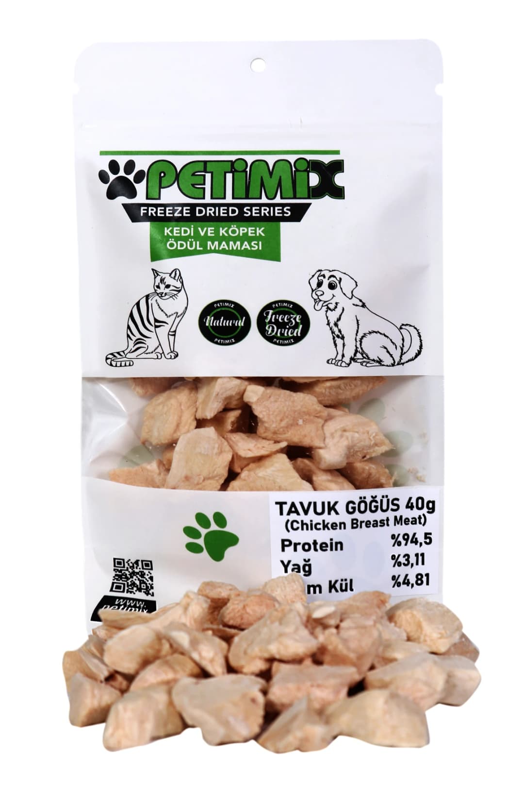Freeze Dry Tavuk Göğüs 40g Barf Köpek Ödül Maması