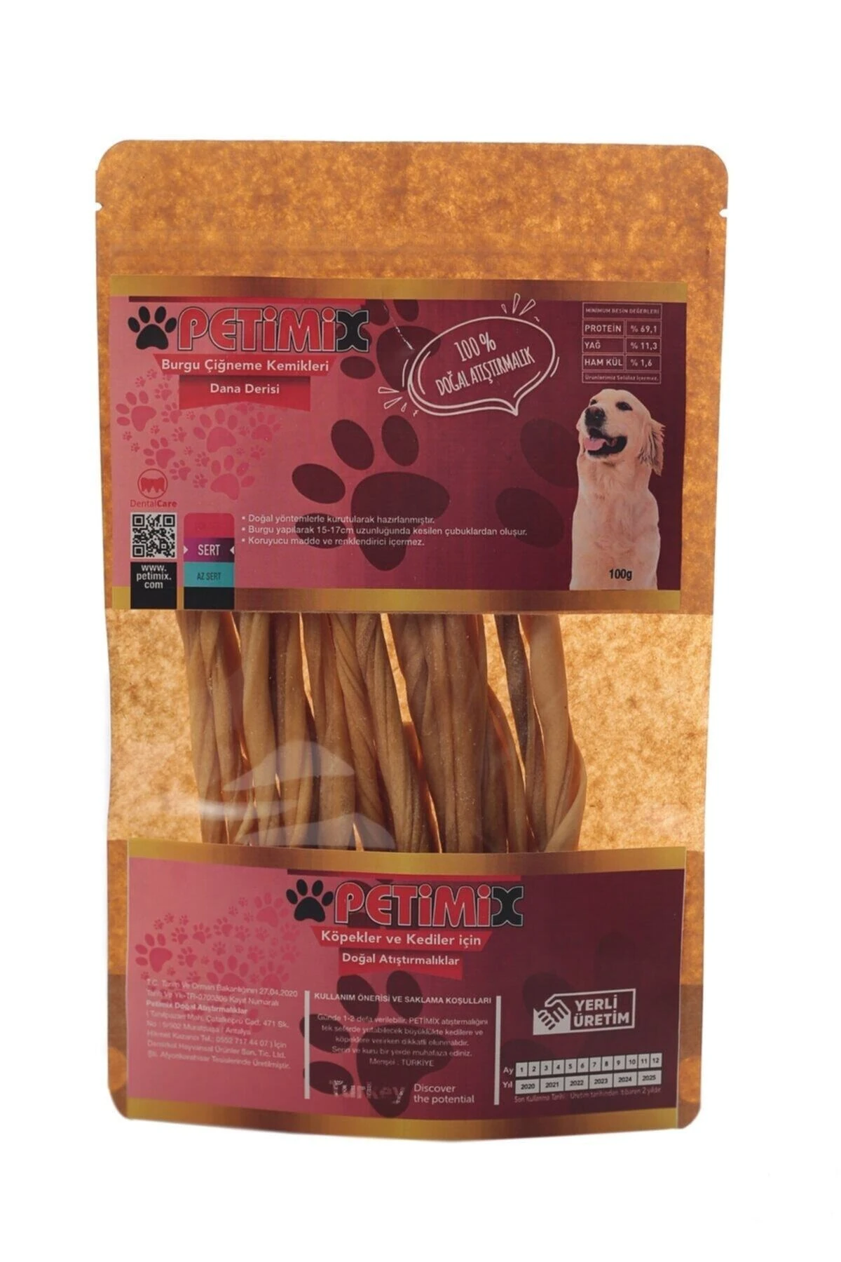 Burgu Deri 100g Çiğneme Kemikleri Köpek Ödülü