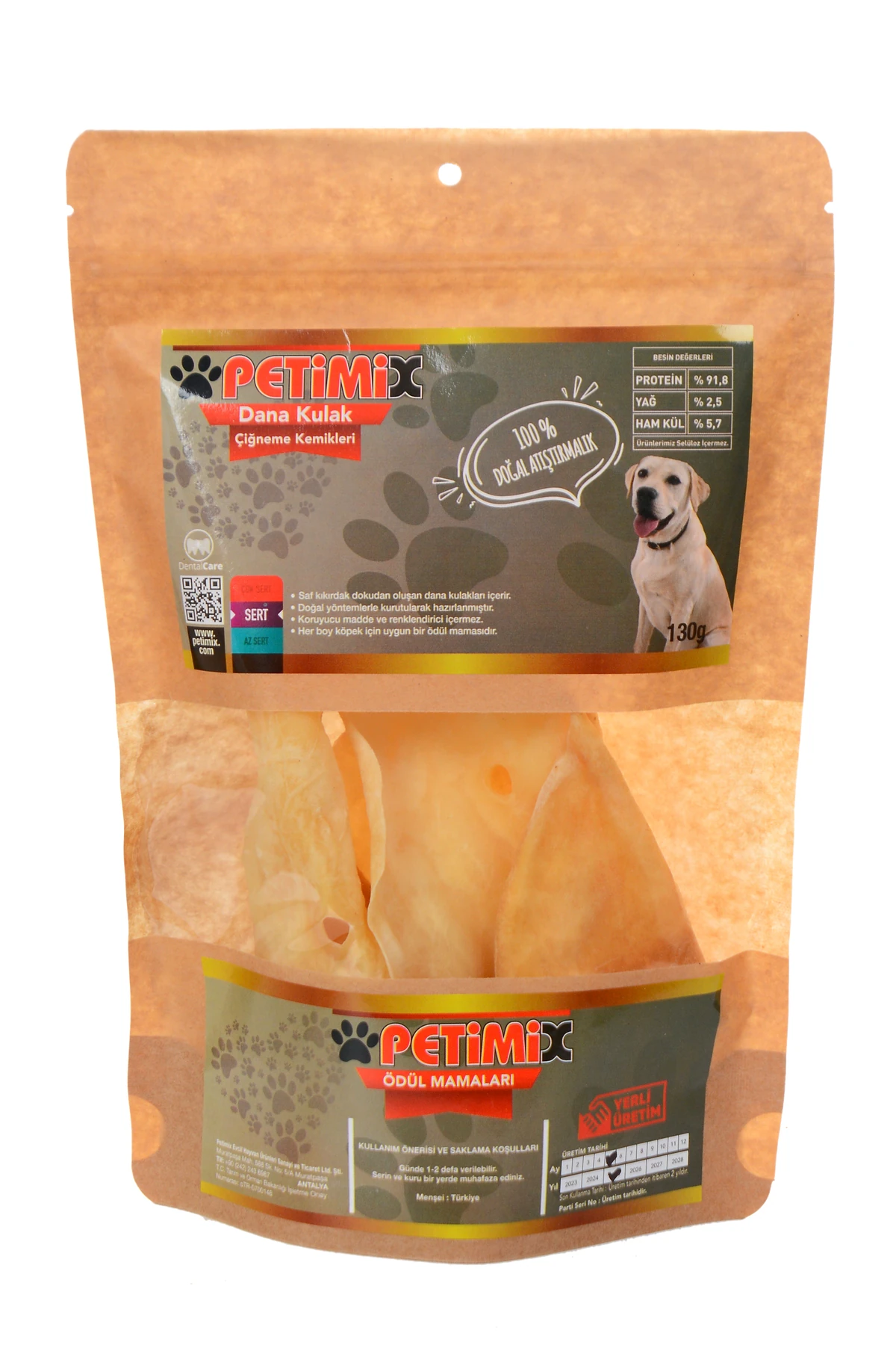 Dana Kulak 130g Çiğneme Kemikleri Köpek Ödül Maması