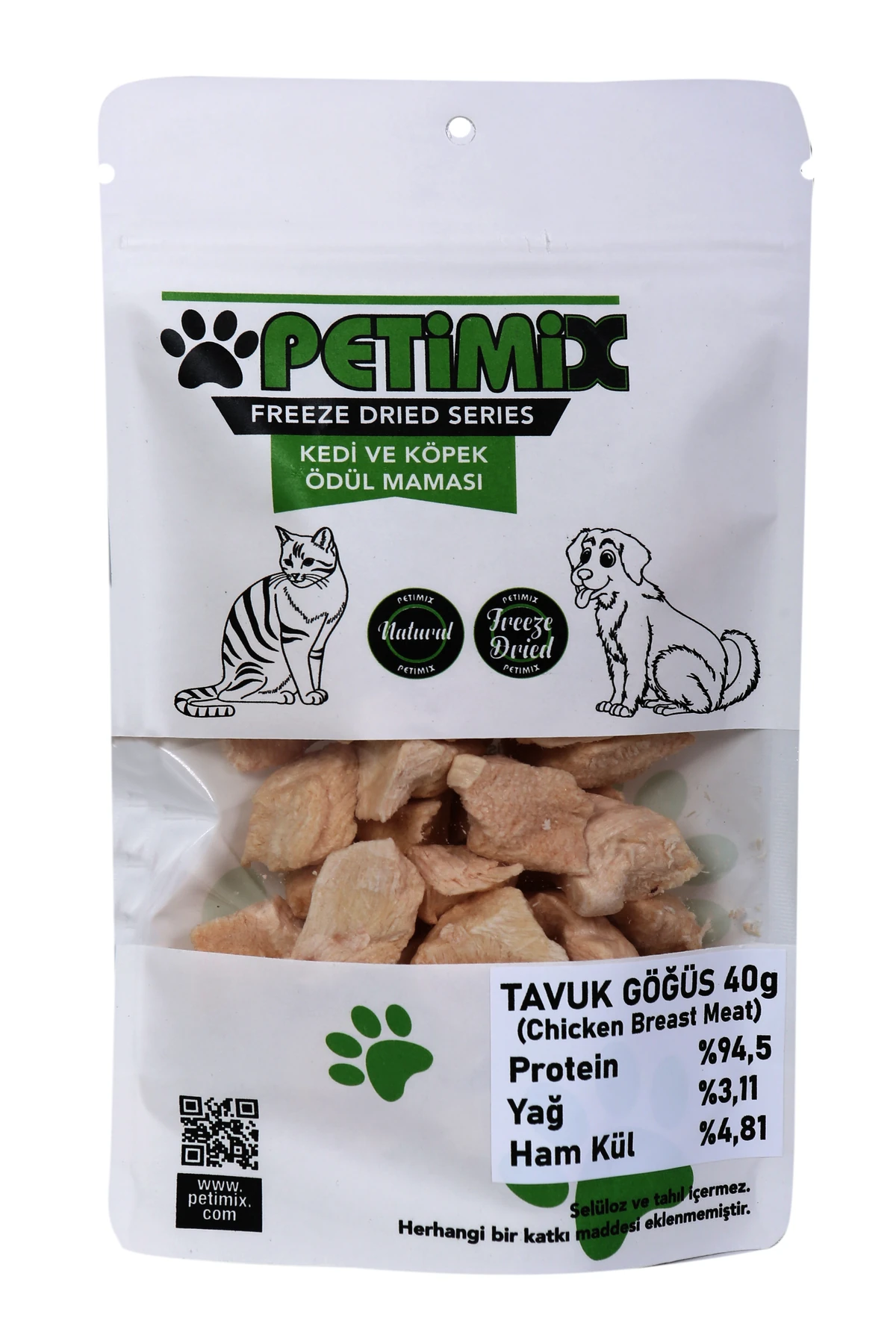 Freeze Dry Tavuk Göğüs 40g Barf Köpek Ödül Maması