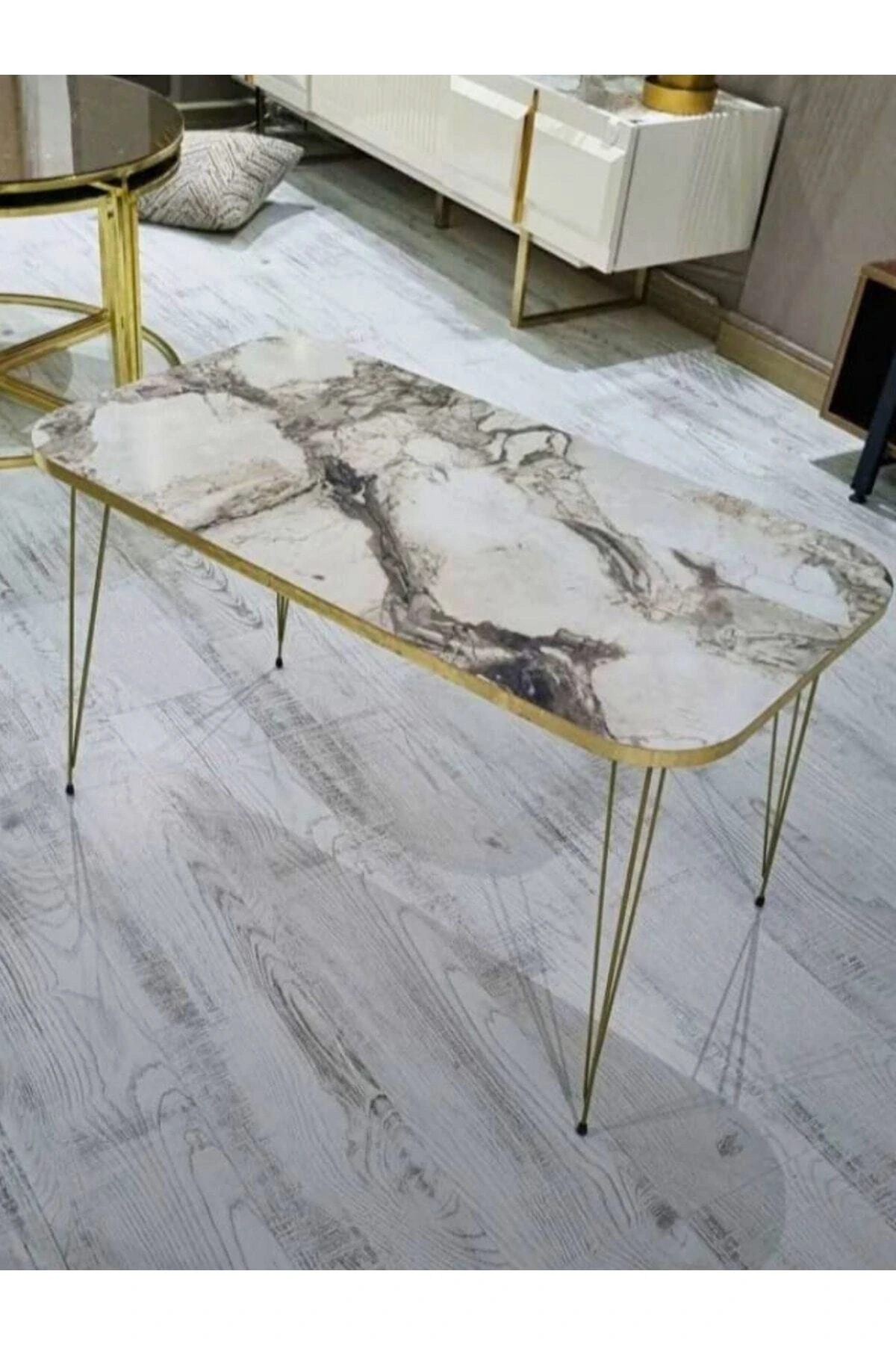 Firkete Tel Sehpa Ayağı (ALTIN SARISI - 46 CM - 4 ADET)