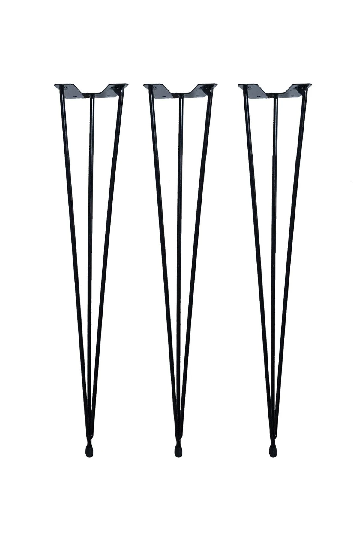 Firkete Tel Sehpa Ayağı (3'LÜ PAKET - 50 CM - SİYAH RENKLİ)