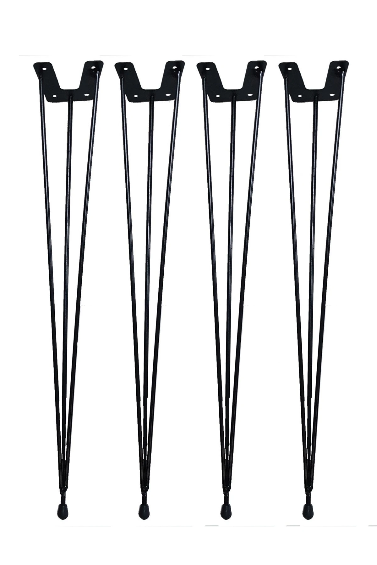 Firkete Tel Sehpa Ayağı Siyah (4 ADET - 54 CM.)