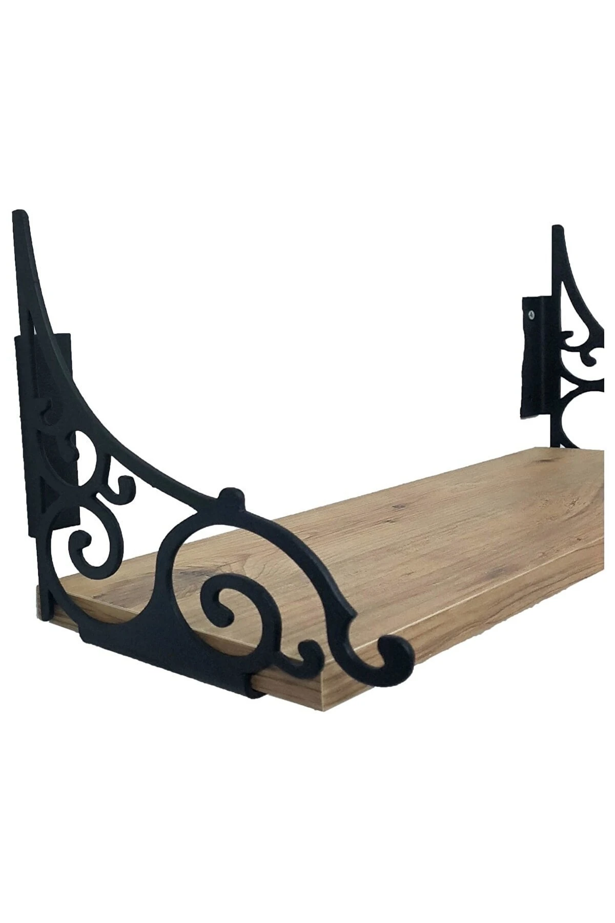 Metal Raf Ayağı 2'li Set / Çiçeklik / Kitaplık / Siyah Renkli (2 Adet Raf Ayağı + Dubel + Vida)