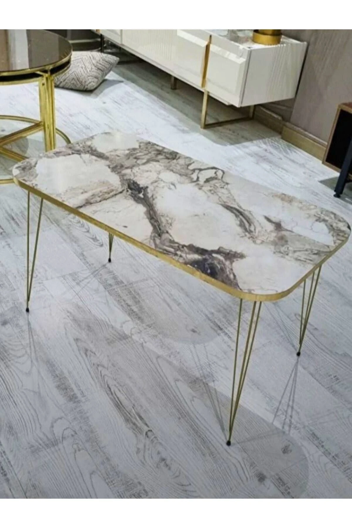 Firkete Tel Sehpa Ayağı (ALTIN SARISI - 50 CM - 4 ADET)