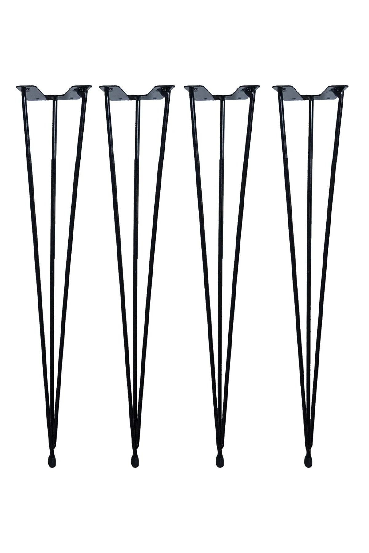 Firkete Tel Sehpa Ayağı (4'LÜ PAKET - 50 CM - SİYAH RENKLİ)