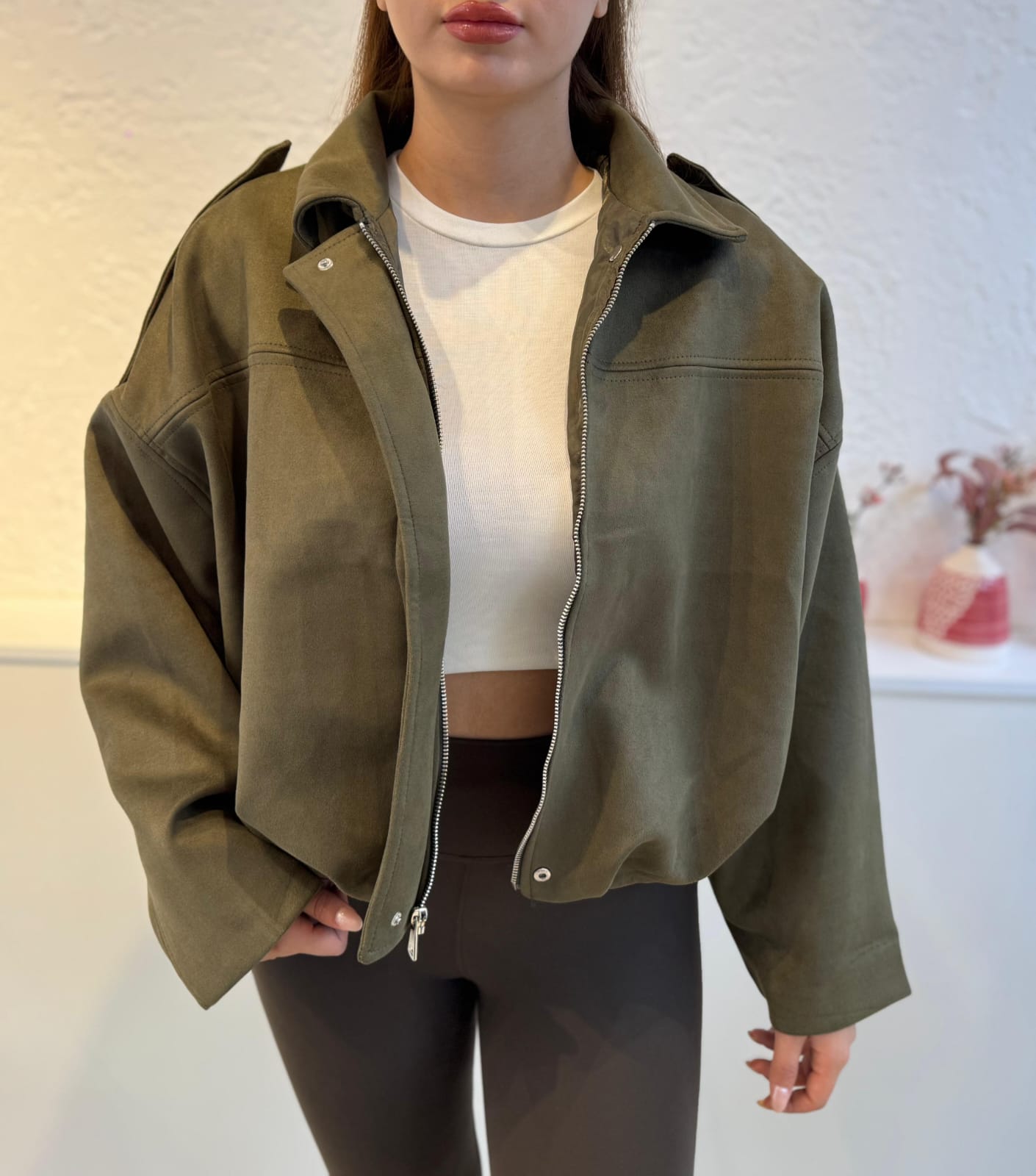 YEŞİL BOMBER CEKET