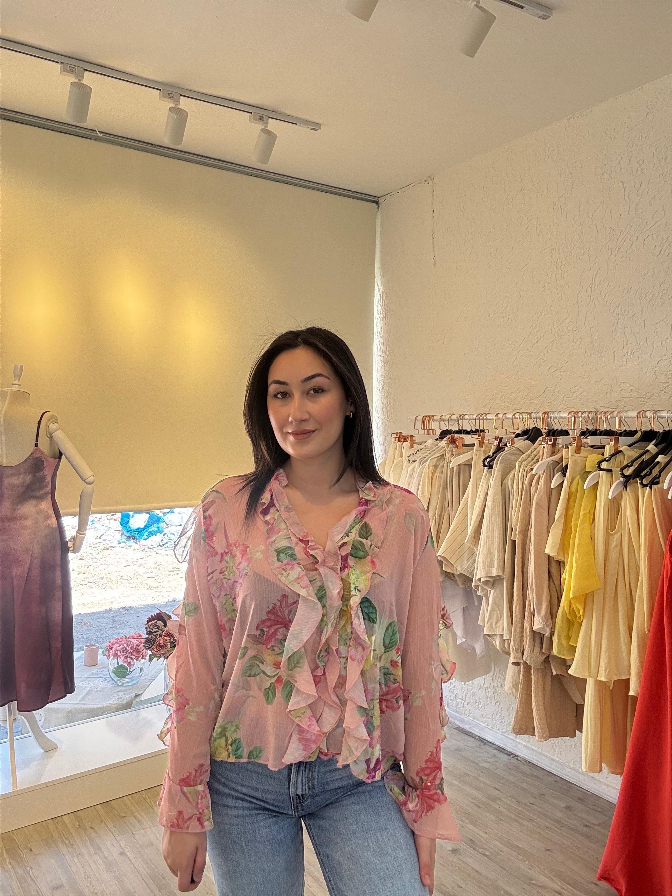 FLORAL DESEN  ŞİFON  BLUZ