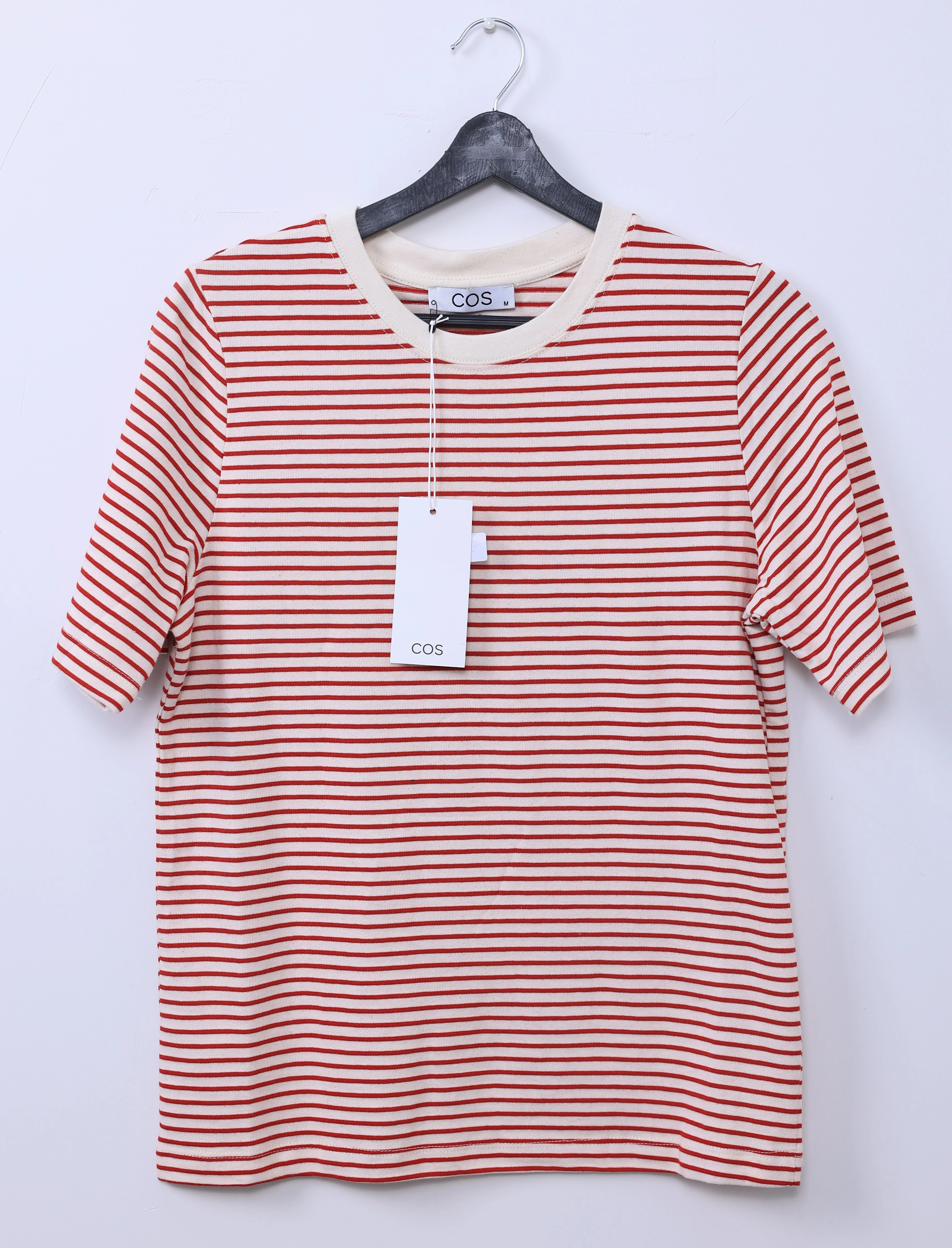 Kırmızı Çizgili Kısa Kollu Basic Tişört