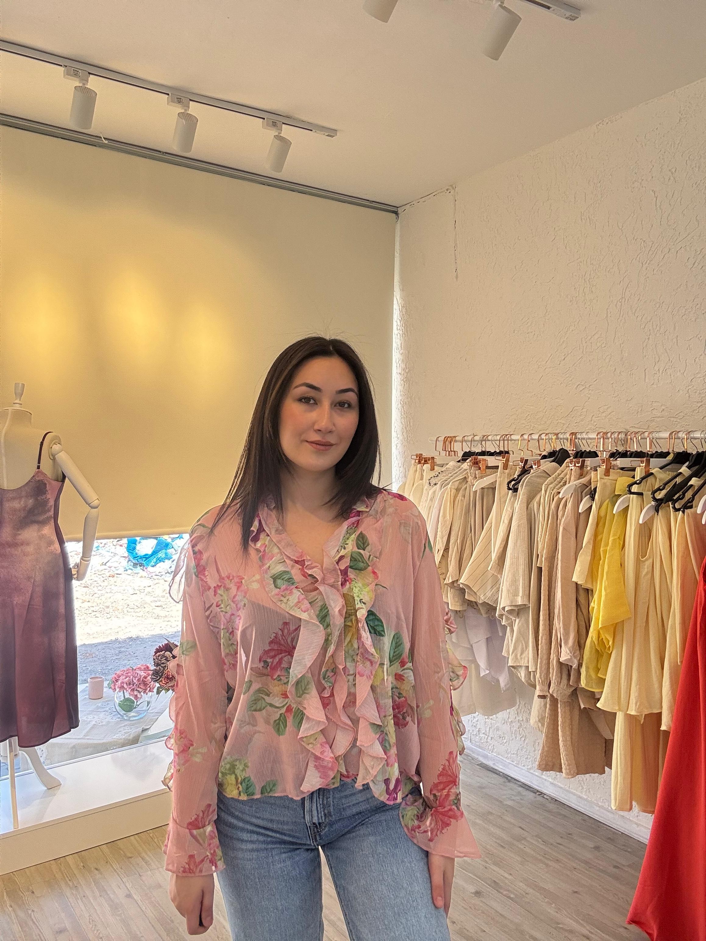 FLORAL DESEN  ŞİFON  BLUZ