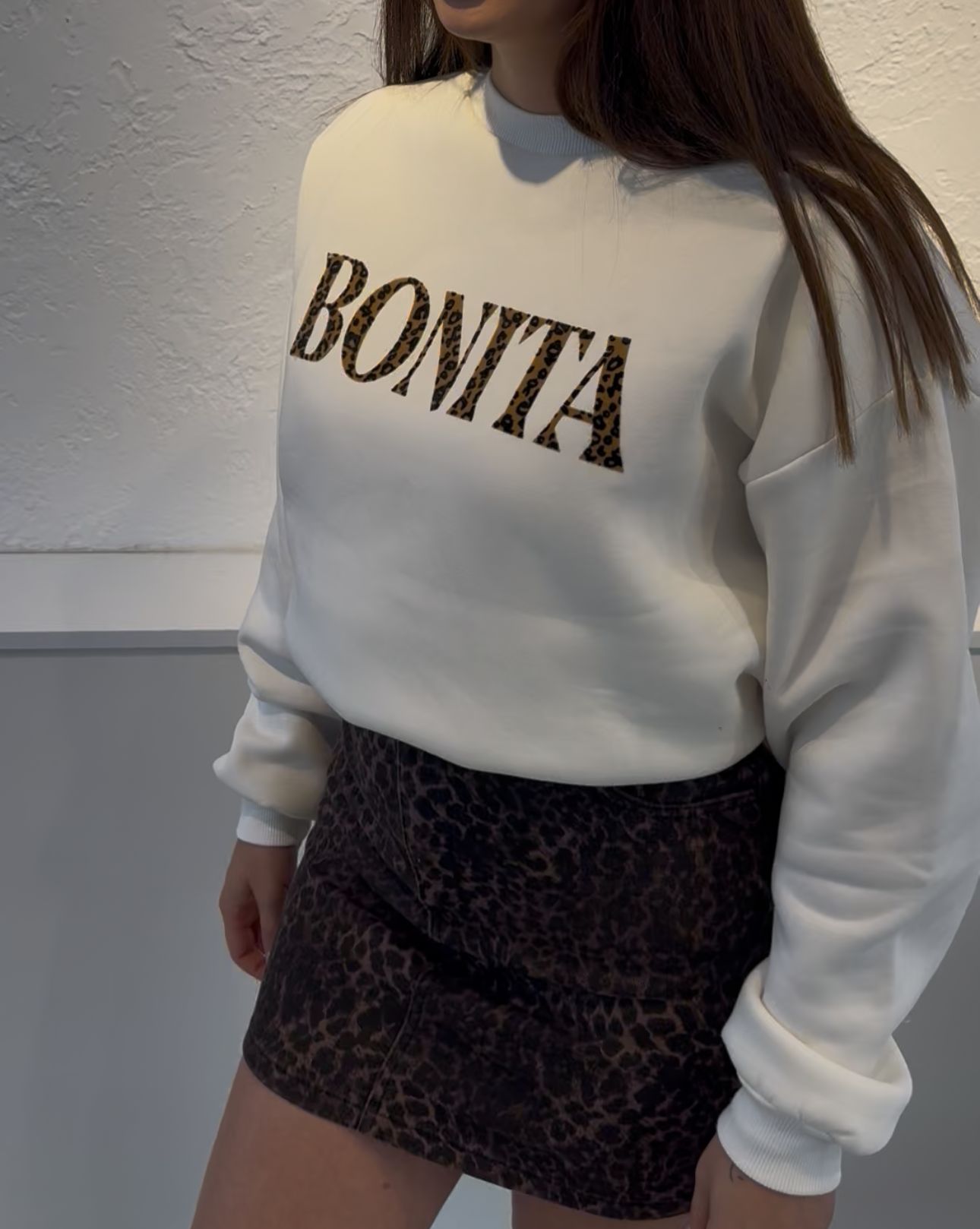 LEOPAR YAZILI BONITA SWEAT