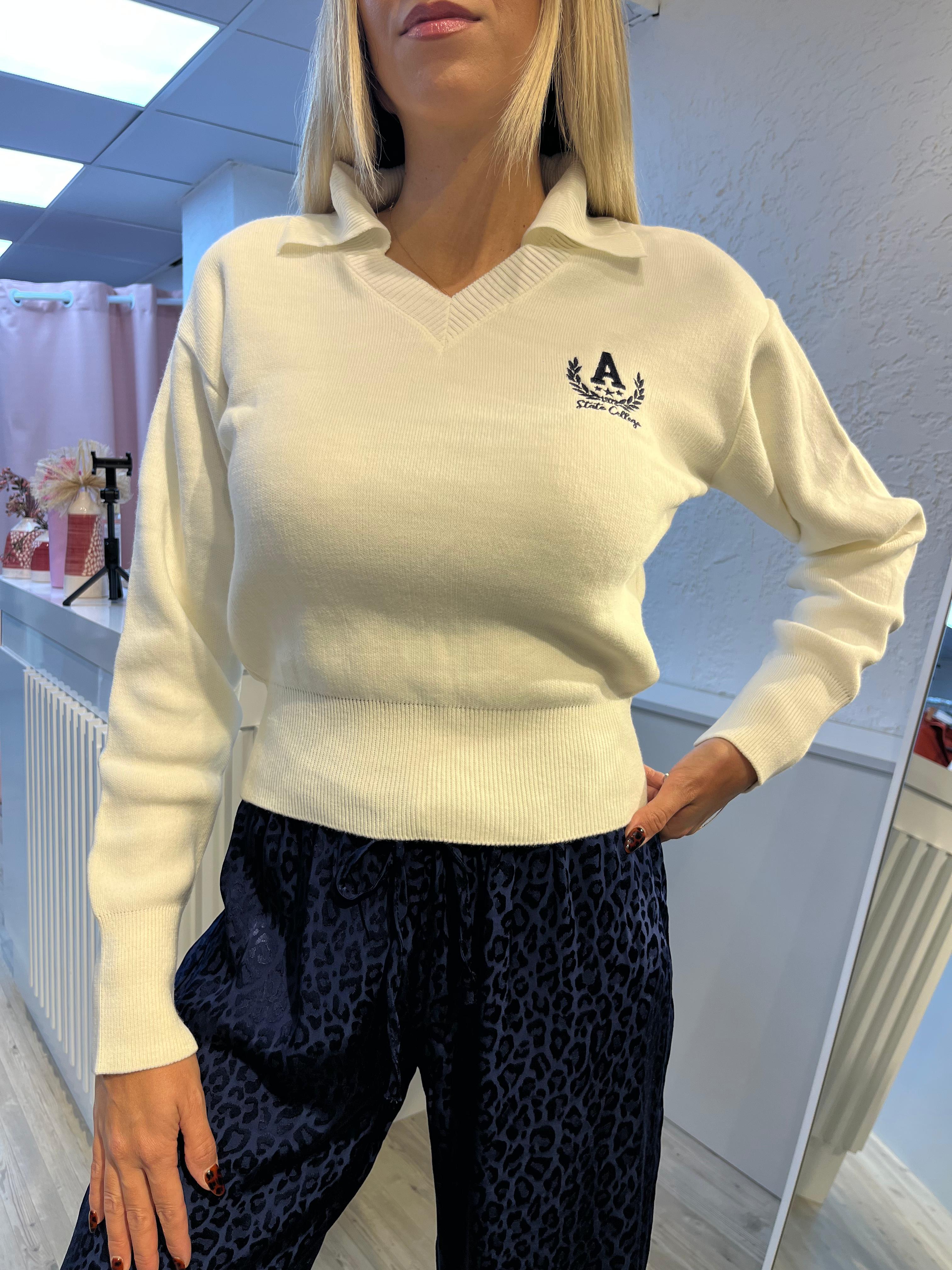 ARMA DETAYLI POLO YAKA TRİKO 