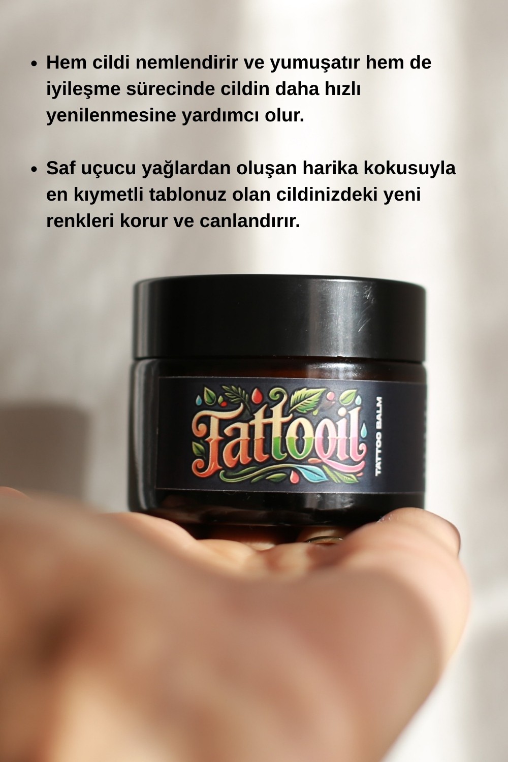Tattooil Doğal Dövme Bakım Kremi | Jojoba, Shea & Lavanta Yağlı Formül