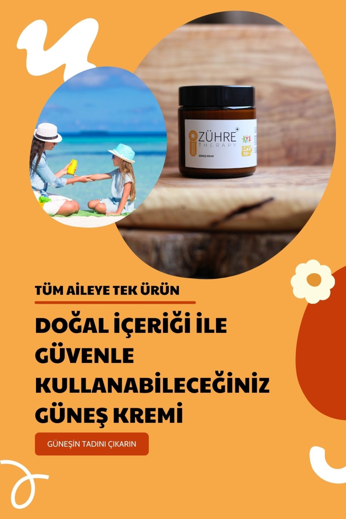 Doğal Güneş Kremi SPF 50+ | Bitkisel Koruma | 100 ml