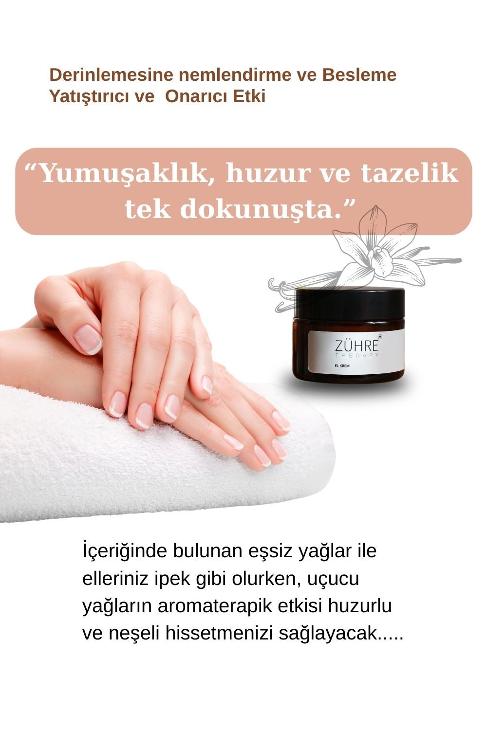 EL KREMİ %100 Doğal Bakım - Lavanta - Portakal - Vanilya