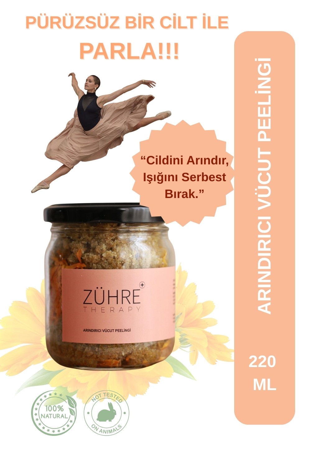 Vücut Peelingi Arındırıcı Vücut Peeling – Doğal Tanecikli Temizlik 210 ml - Zühre Therapy