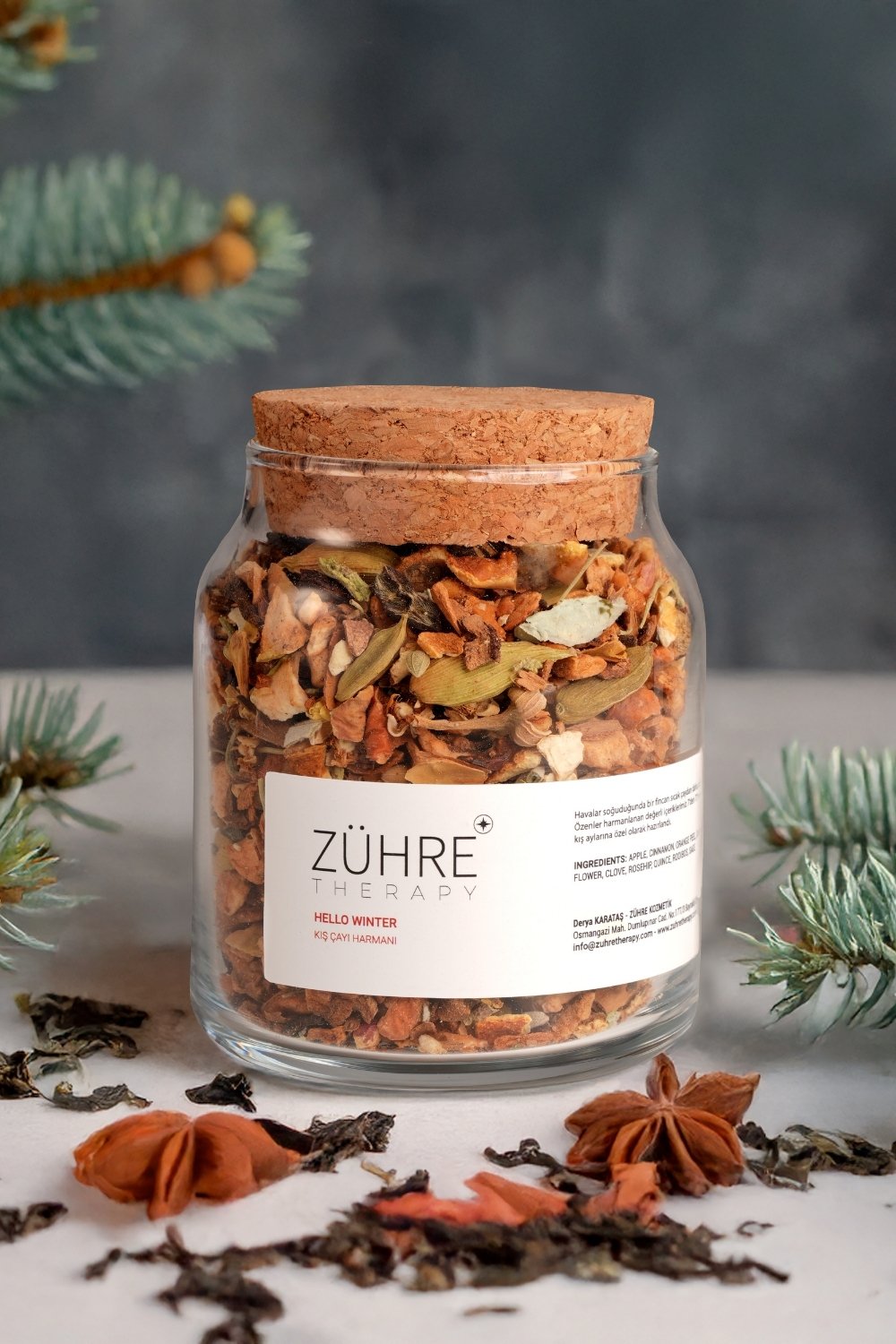 Hello Winter Kış Çayı | Tarçın, Elma, Ihlamur ve Rooibos ile Isıtan Karışım | Zühre Therapy