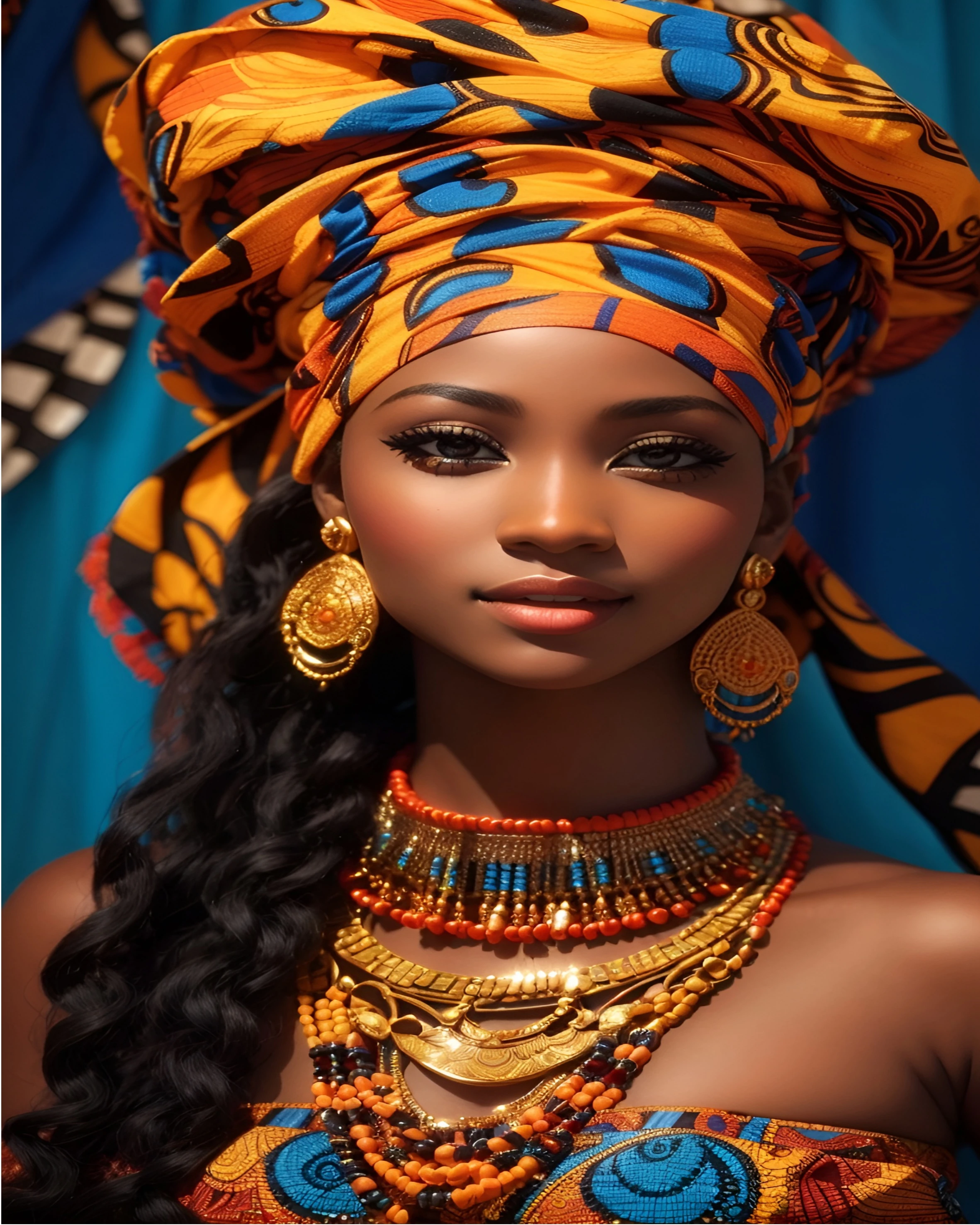 Sayılarla Boyama Hobi Seti Renkli Baskı: Afrika Güzeli 2