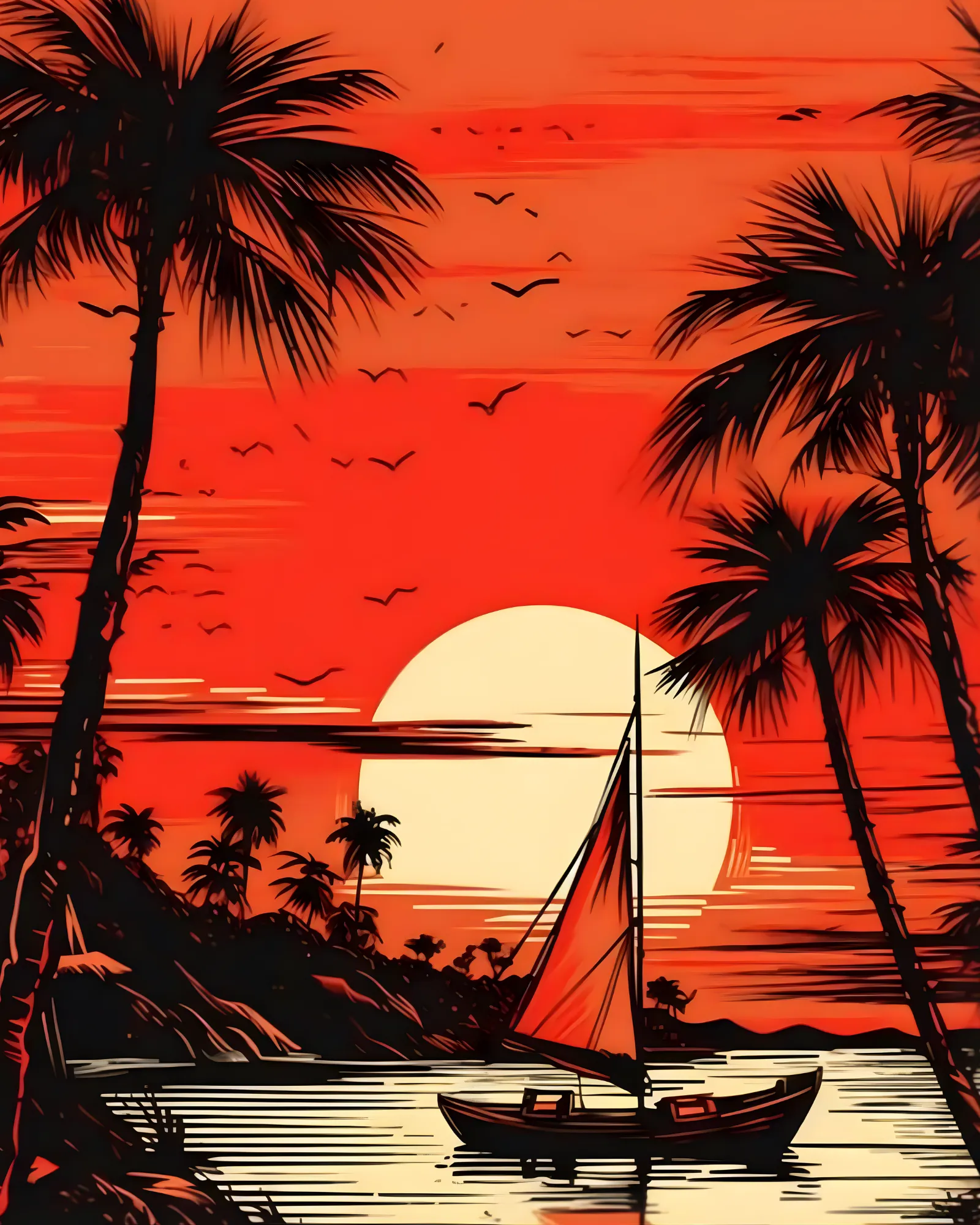 Sayılarla Boyama Seti-Manzara: Gün Batımı