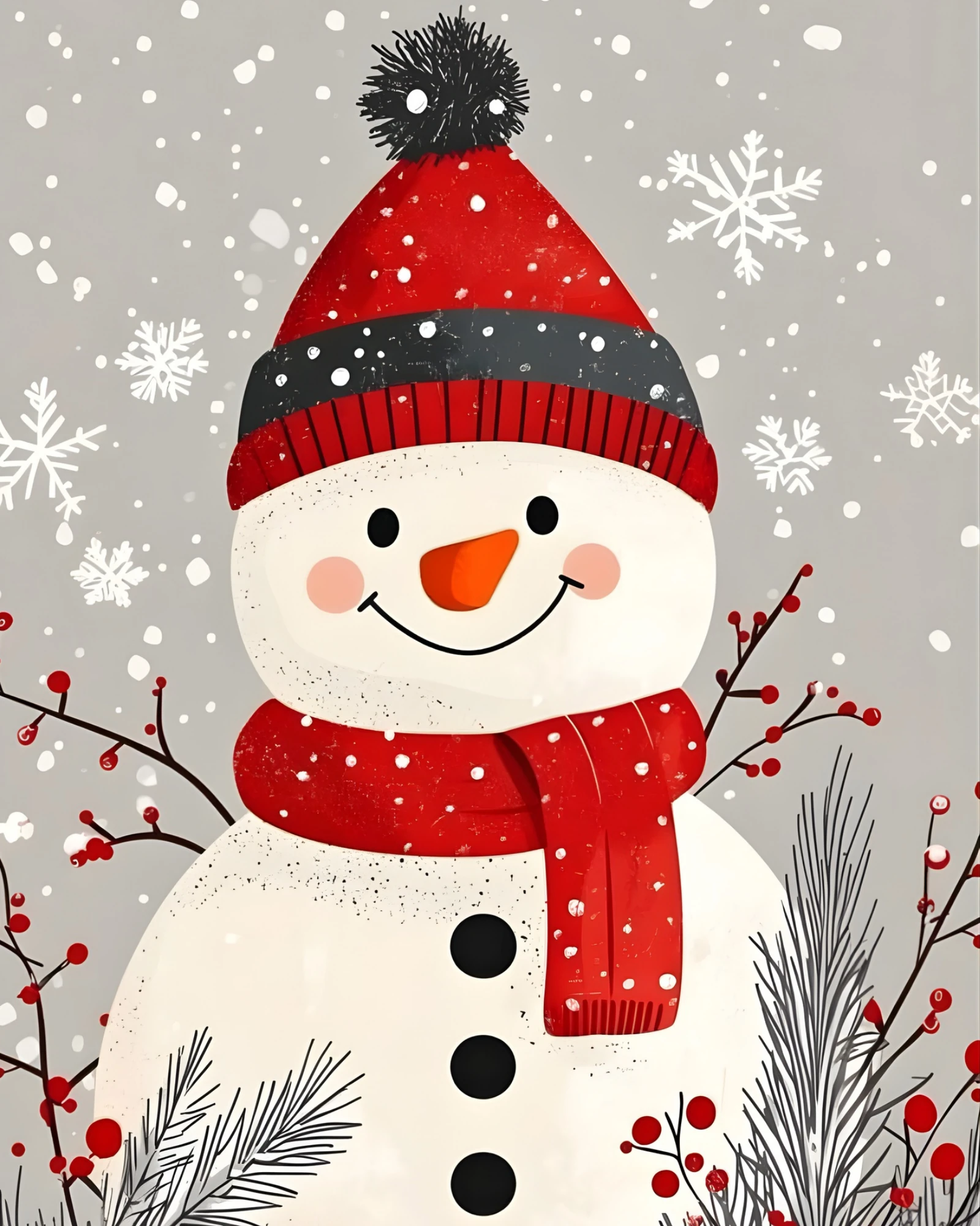  Sayılarla Boyama Seti Yeni Yıl Temalı: Kardan Adam-3