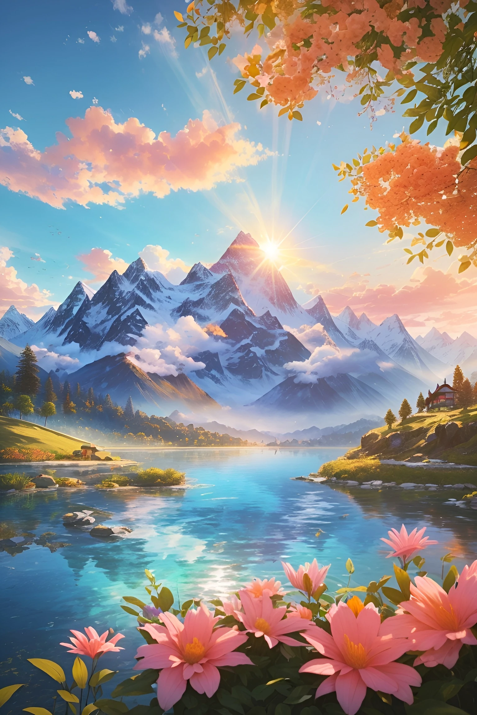 Renkli Baskılı Sayılarla Boyama Hobi Seti:  Gün Doğumu