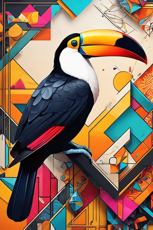 Renkli Baskılı Sayılarla Boyama Hobi Seti: Soyut Kuş