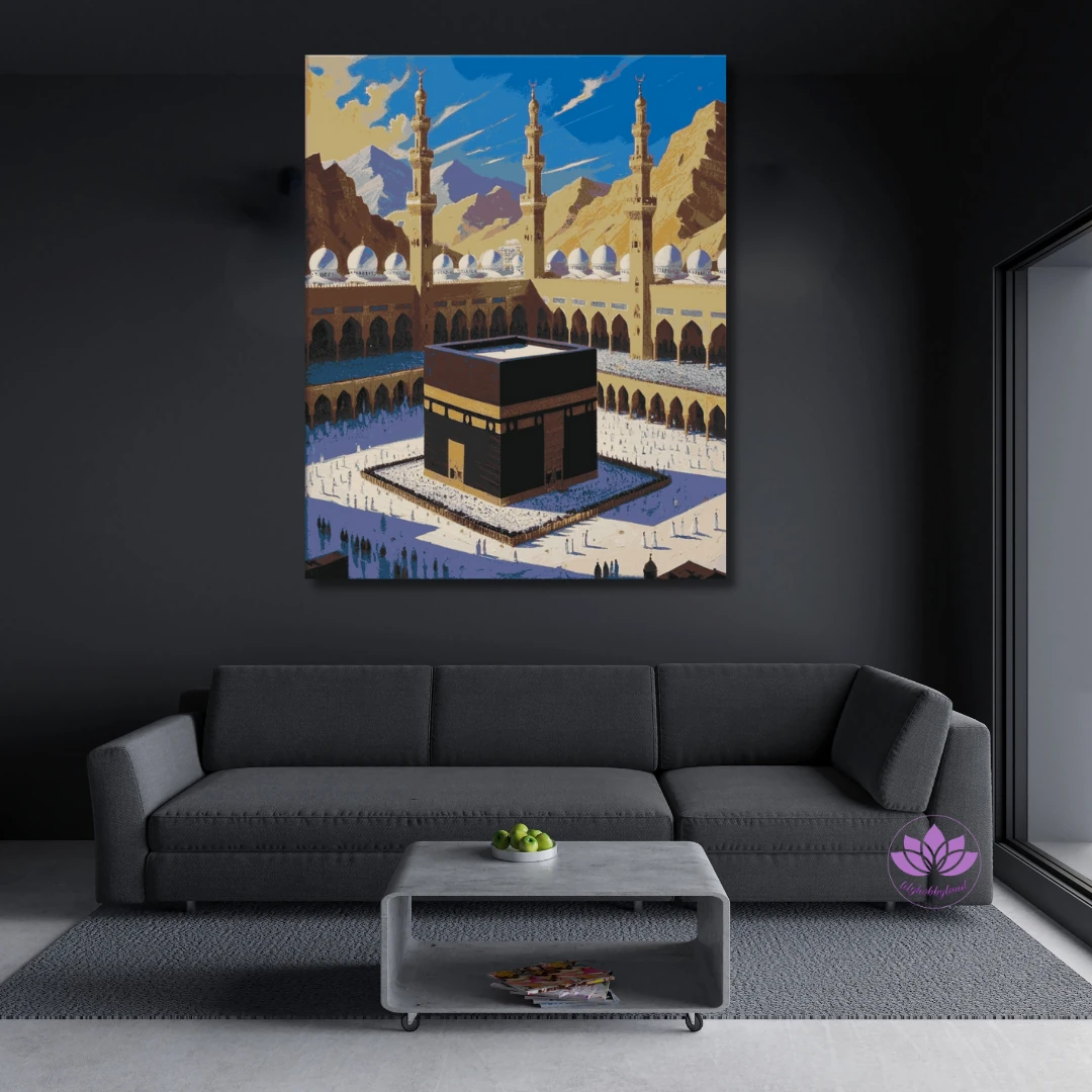 Sayılarla Boyama Seti Kasnağa Gerili İslami Eserler: Kabe-2