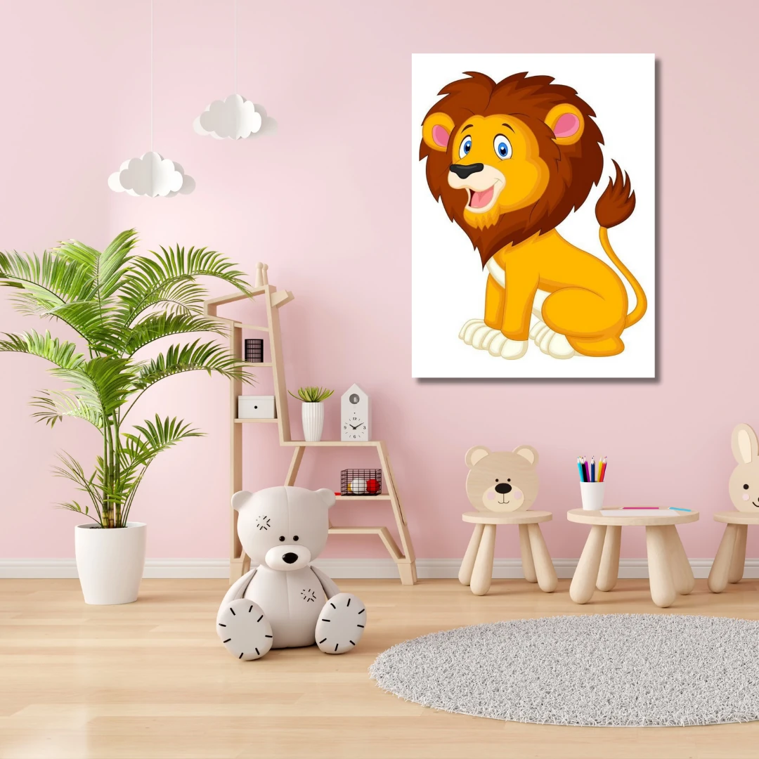 Çocuklar için Renkli Baskılı Sayılarla Boyama Hobi Seti: Gülen Aslan