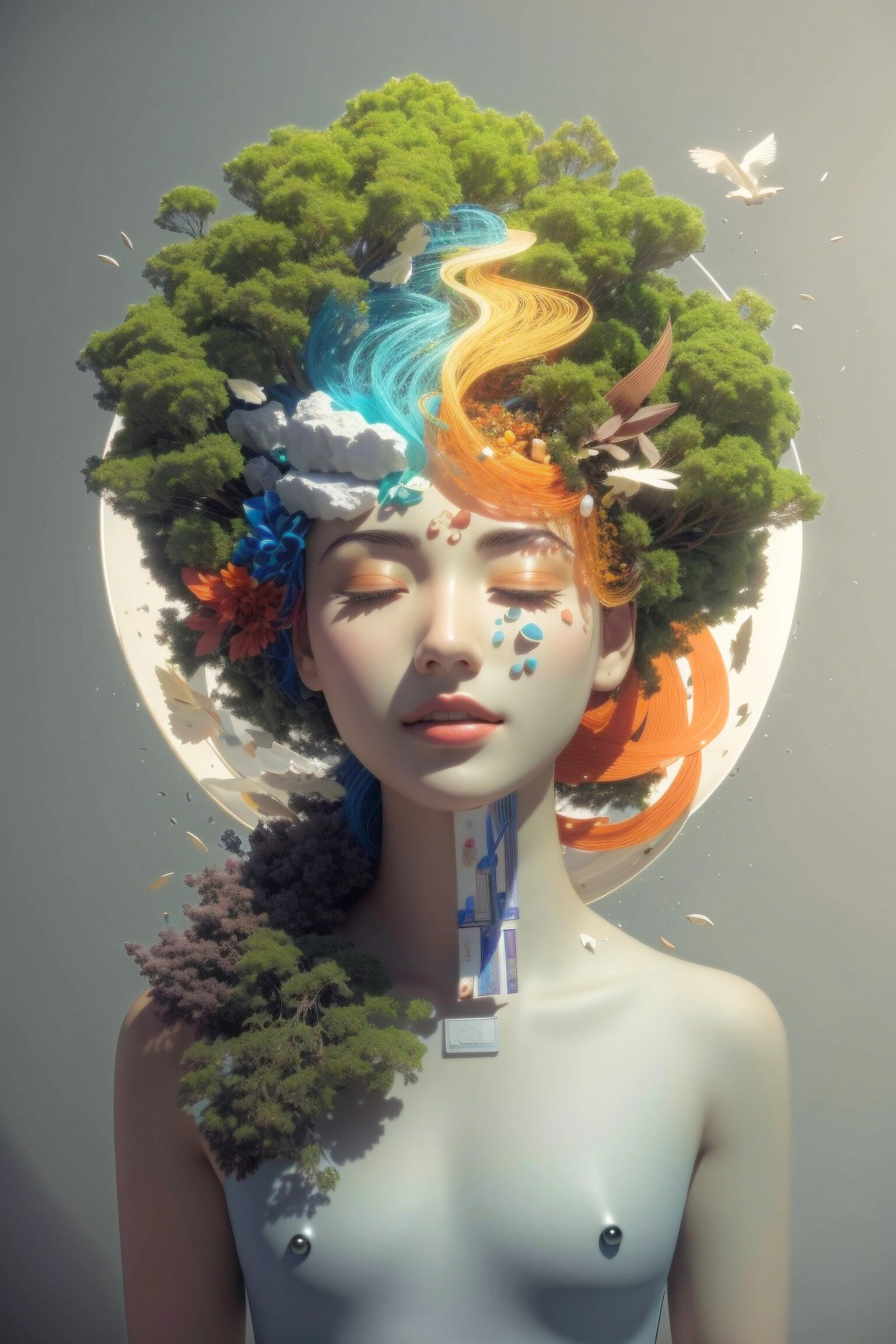 Renkli Baskılı Sayılarla Boyama Hobi Seti: Doğa ve Kadın