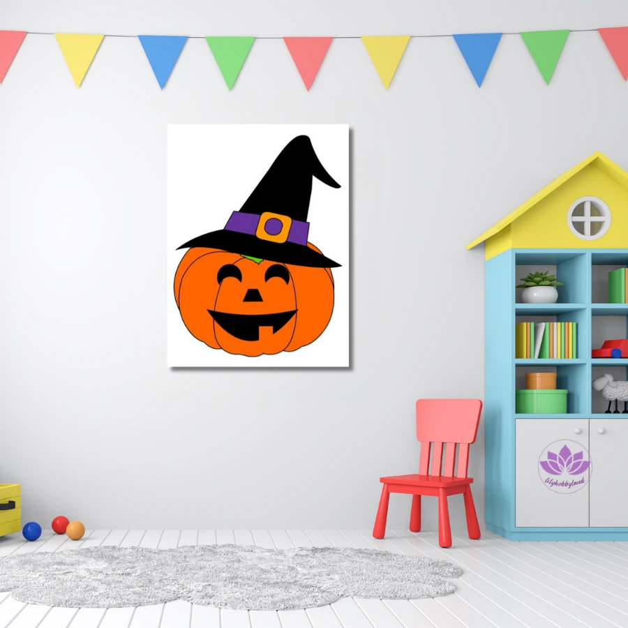 Çocuklar için Renkli Baskılı Sayılarla Boyama Hobi Seti: Neşeli Kabak 2