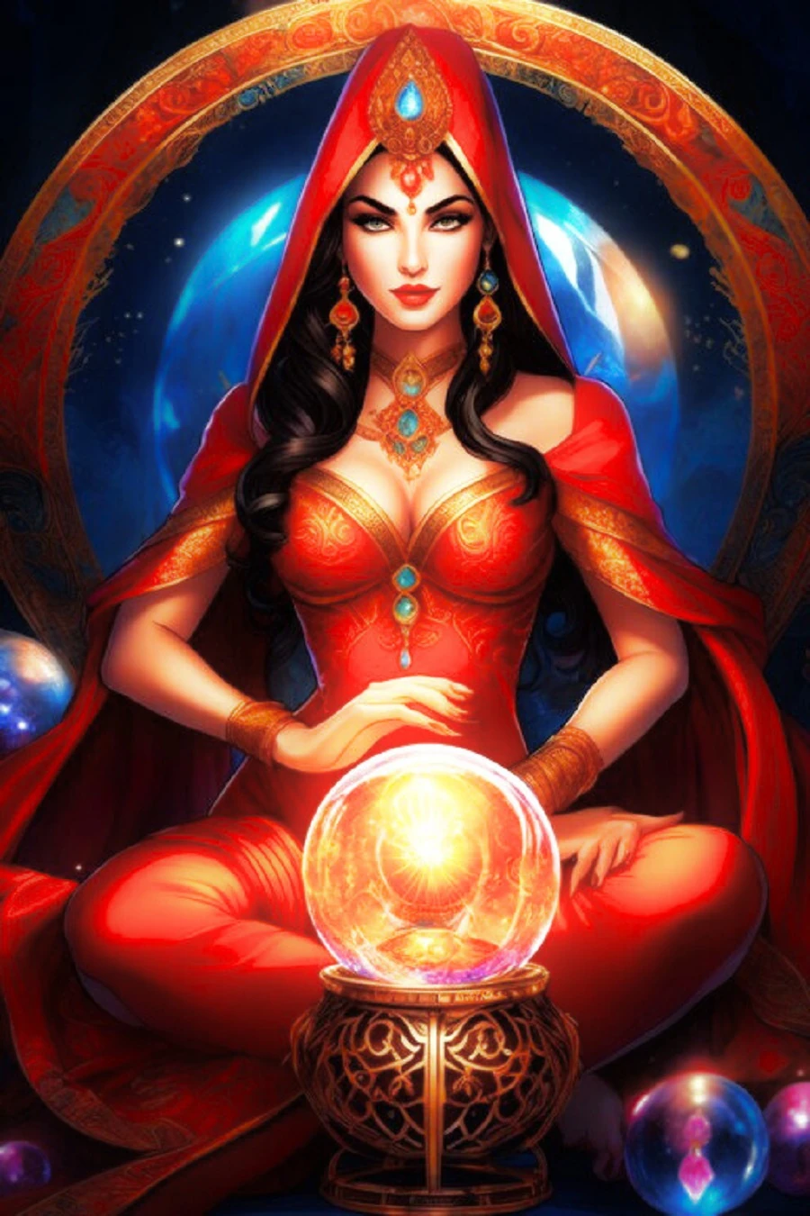 Renkli Baskılı Sayılarla Boyama Hobi Seti: Falcı Kadın