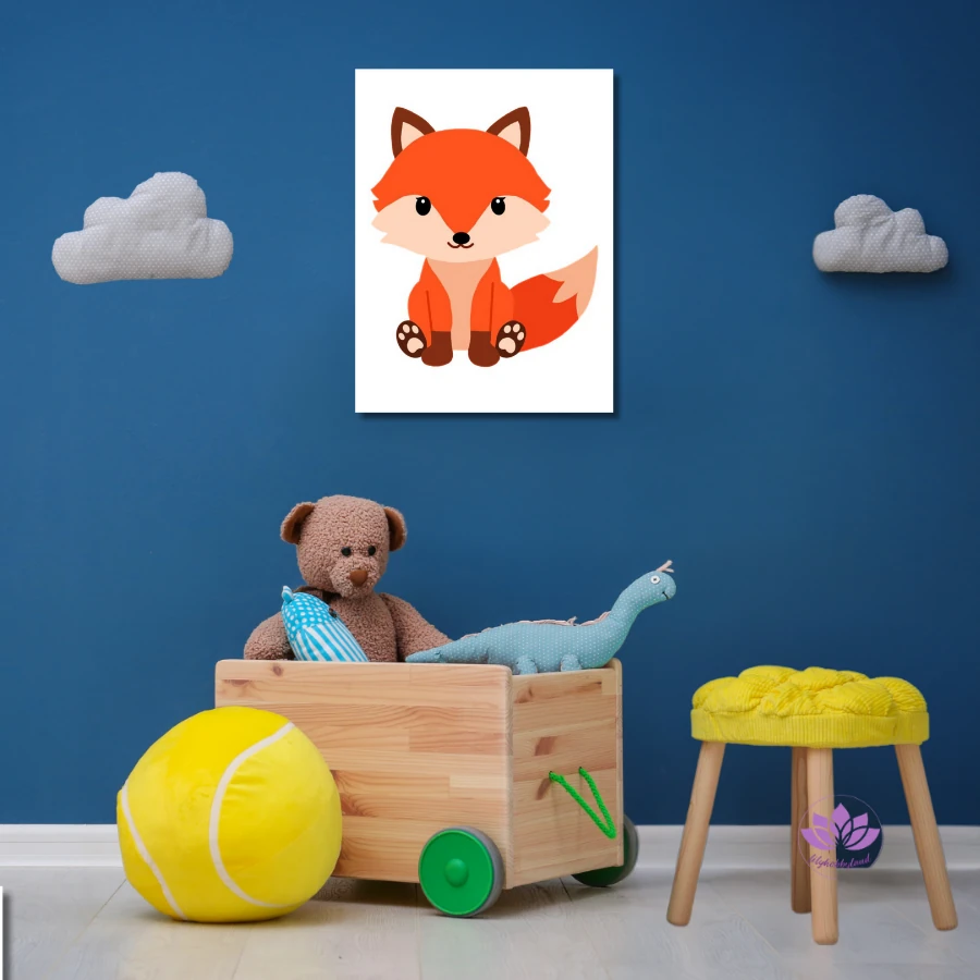 Çocuklar için Renkli Baskılı Sayılarla Boyama Hobi Seti: Tilki