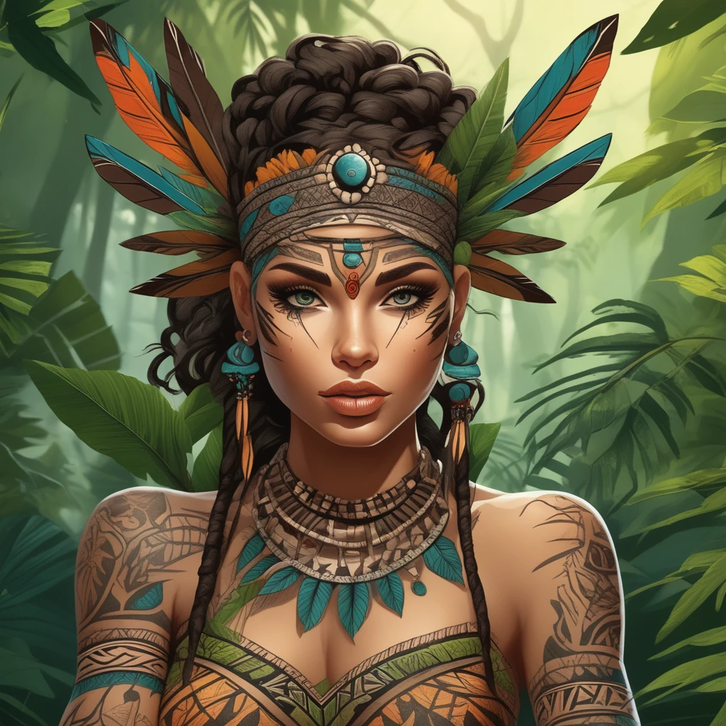 Sayılarla Boyama Hobi Seti Renkli Baskı: Kızılderili Kadın