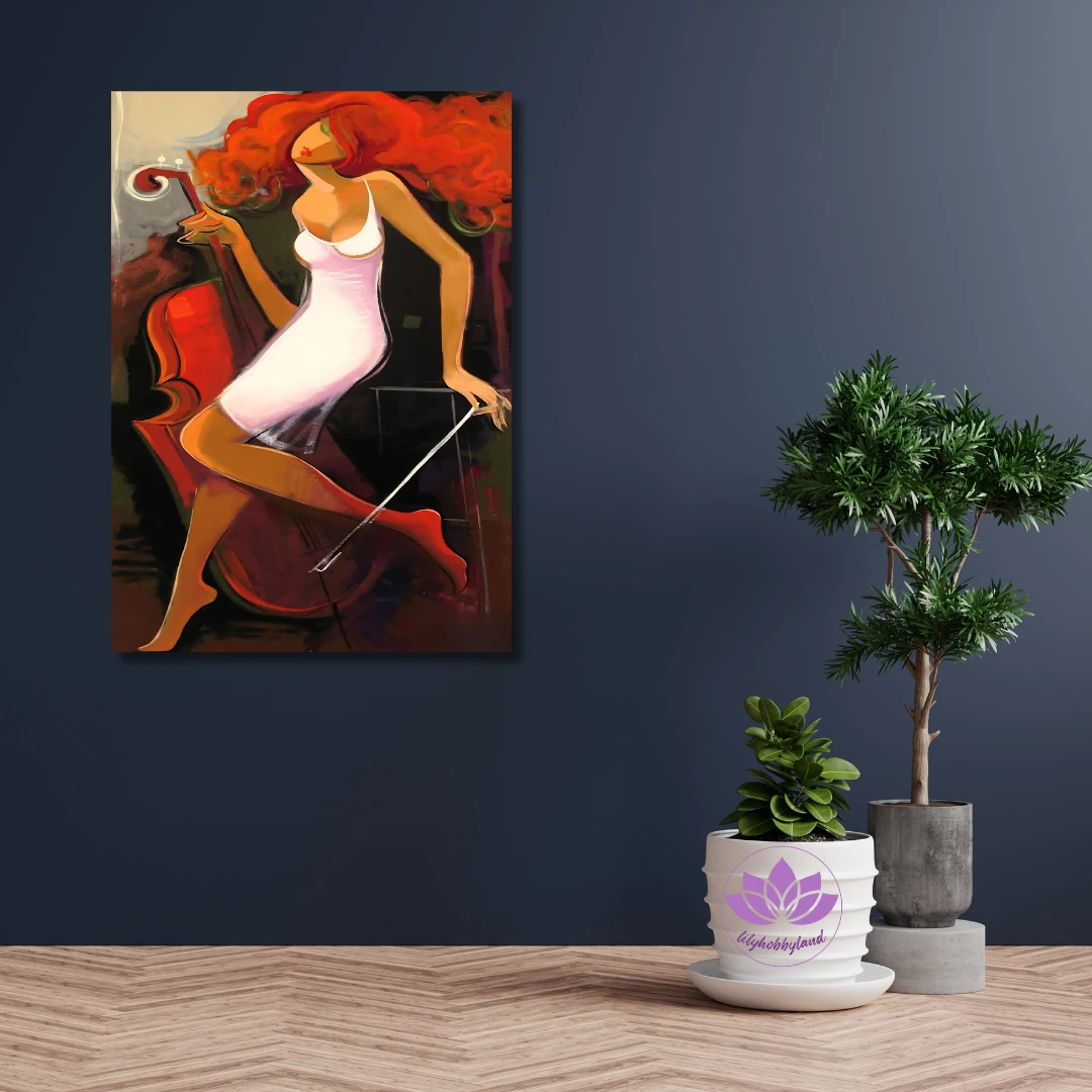 Sayılarla Boyama Hobi Seti Renkli Baskılı: Müzisyen kız