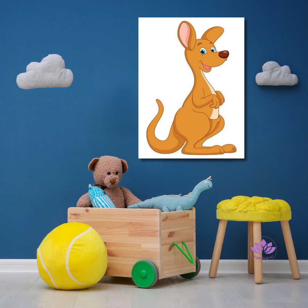 Çocuklar için Renkli Baskılı Sayılarla Boyama Hobi Seti: Kanguru