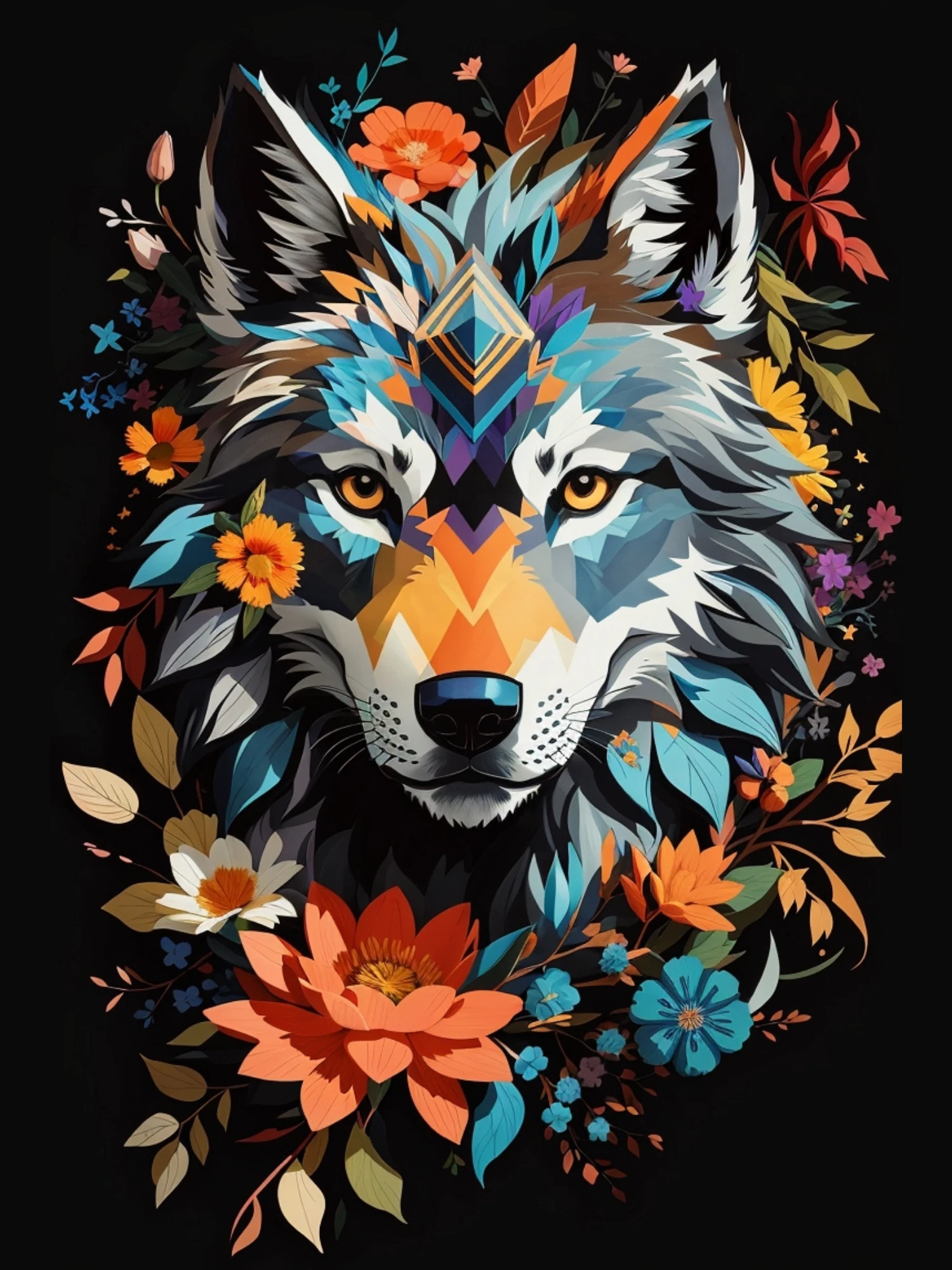 Sayılarla Boyama Hobi Seti Renkli Baskılı: Vahşi Kurt