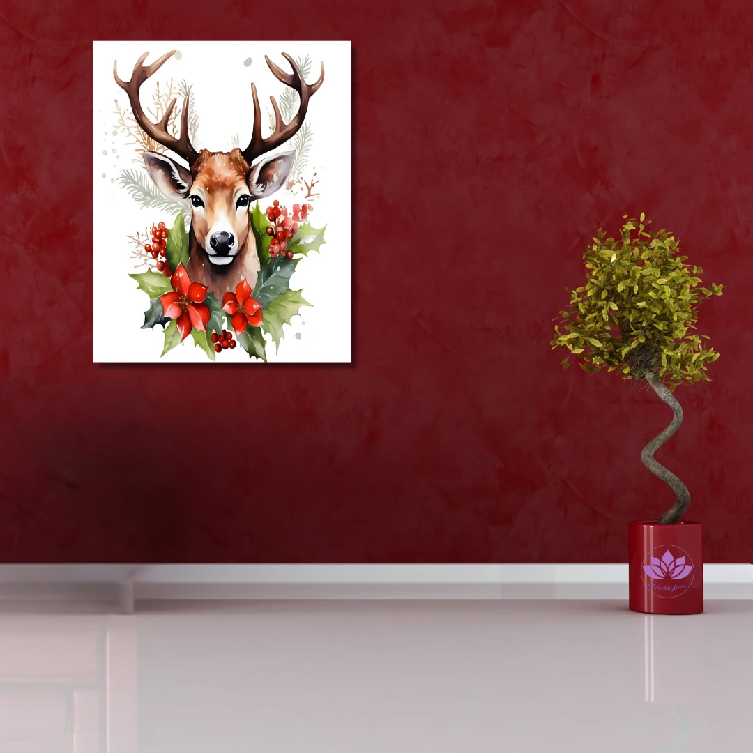  Sayılarla Boyama Seti Yeni Yıl Temalı:  Süslü Geyik 2