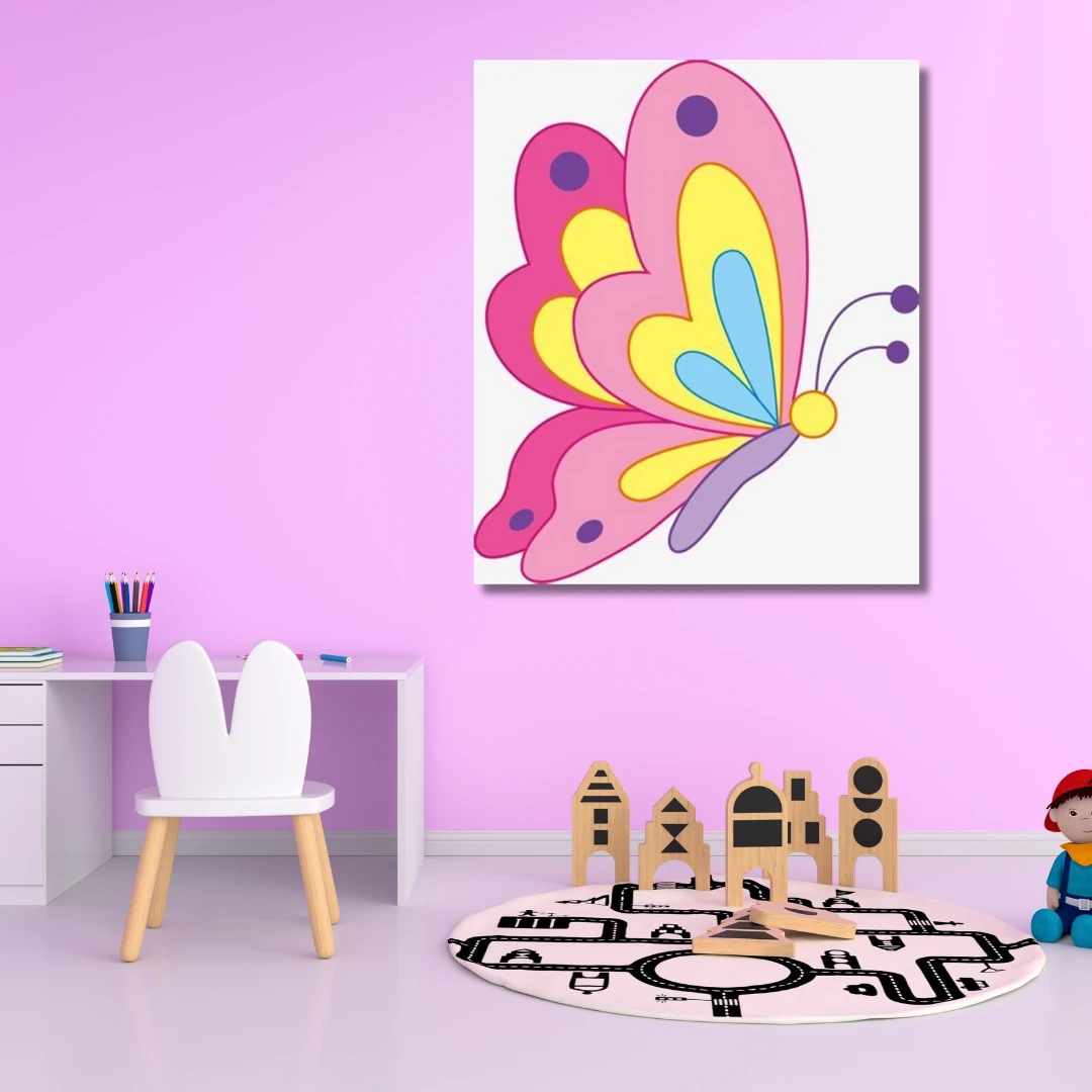 Çocuklar için Renkli Baskılı Sayılarla Boyama Hobi Seti: Renkli Kelebek