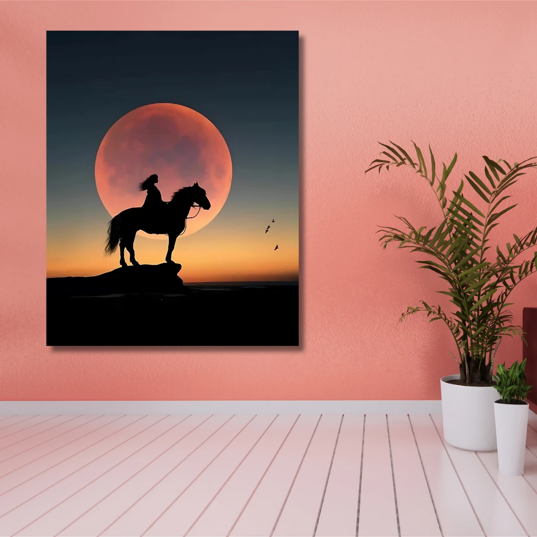 Sayılarla Boyama Hobi Seti Renkli Baskılı: Dolunayda Gezinti