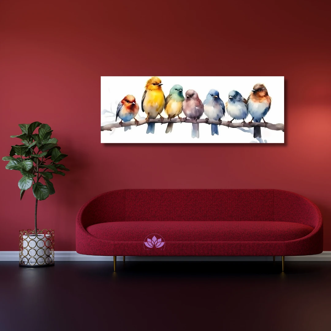 Renkli Baskılı Sayılarla Boyama Hobi Seti:  Daldaki Kuşlar 2