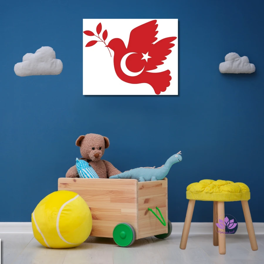 Çocuklar İçin Renkli Baskılı Sayılarla Boyama Hobi Seti (25x20 cm): Minik Ellerle Barış ve Bayrak