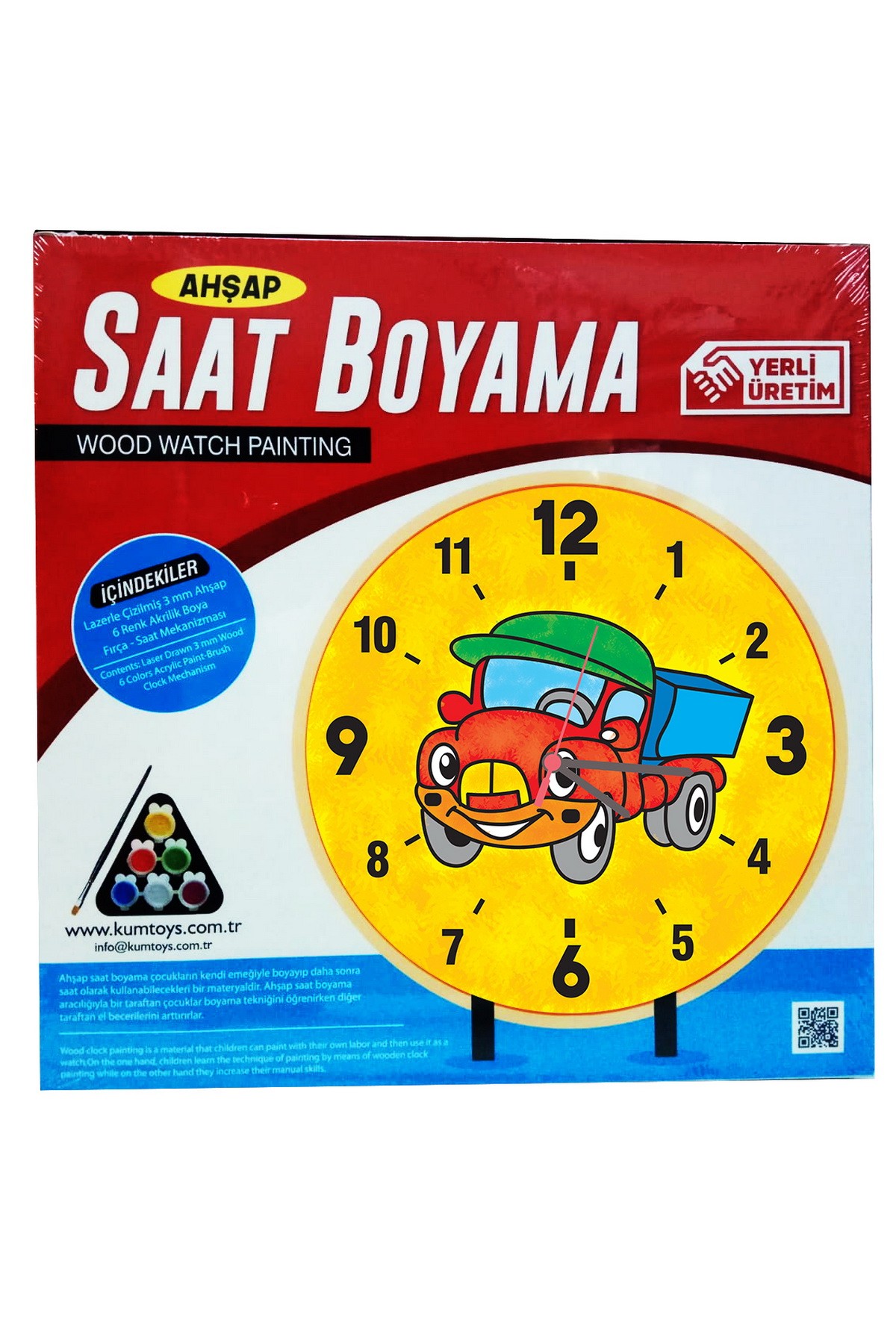 Kumtoys Ahşap Saat Boyama Araç - Orijinal Ürün