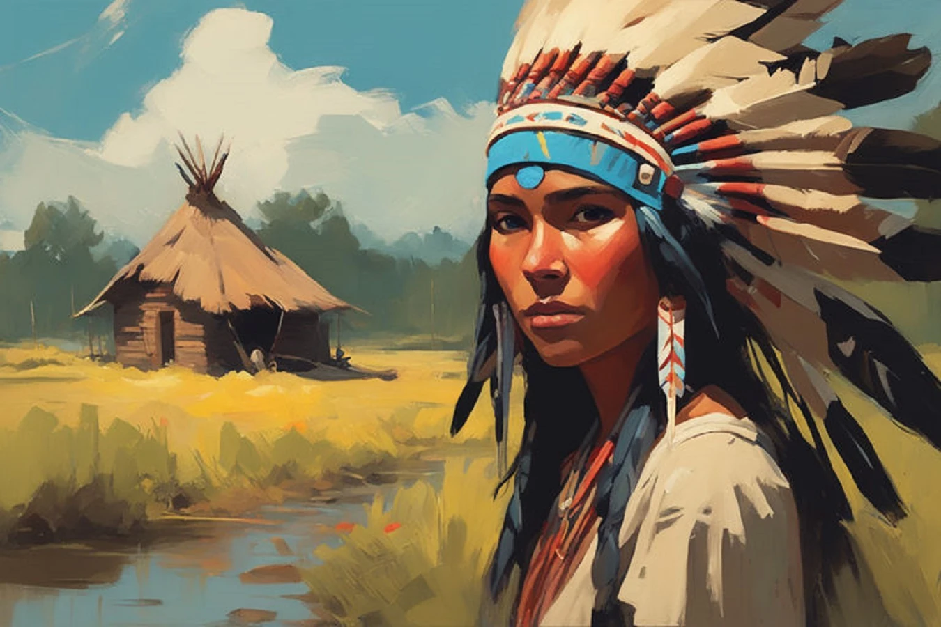 Renkli Baskılı Sayılarla Boyama Hobi Seti:  Kızılderili 3