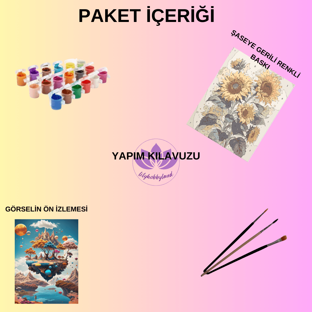 Sayılarla Boyama Hobi Seti Renkli Baskı: Soyut Vazo 3